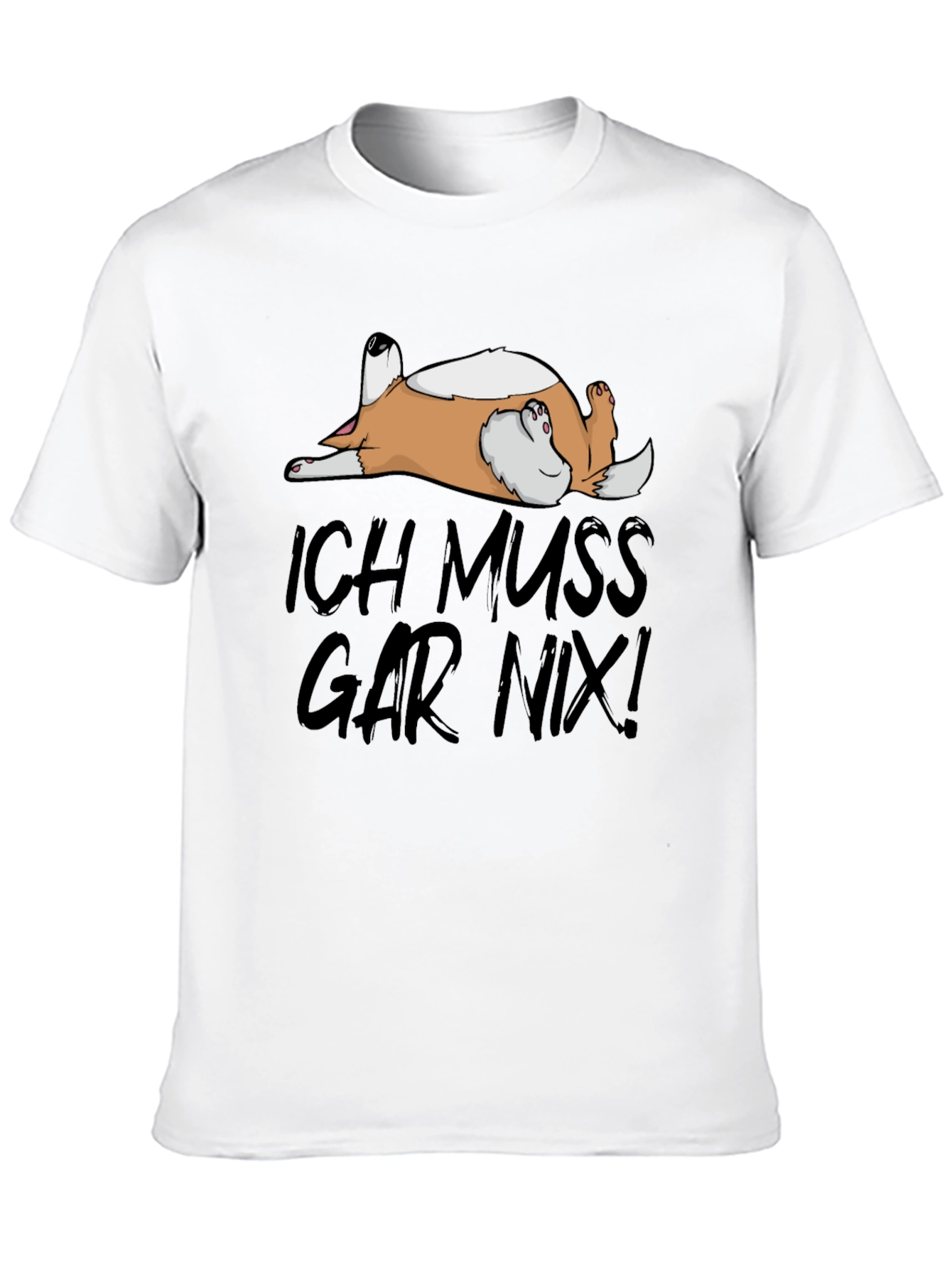 Black Ich Muss Gar Nix! Dog T-Shirt - Relaxed Comfort view 10