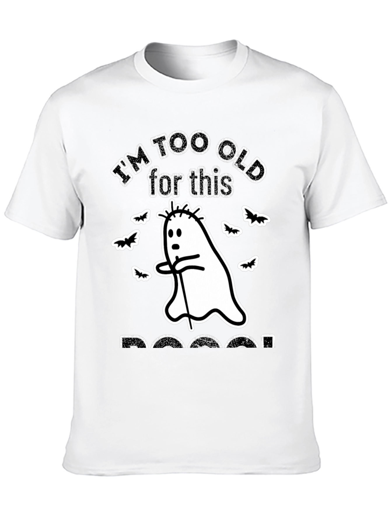 Black I'm Too Old for This Boo Sheet T-Shirt Funny Halloween Ghost Tee view 10