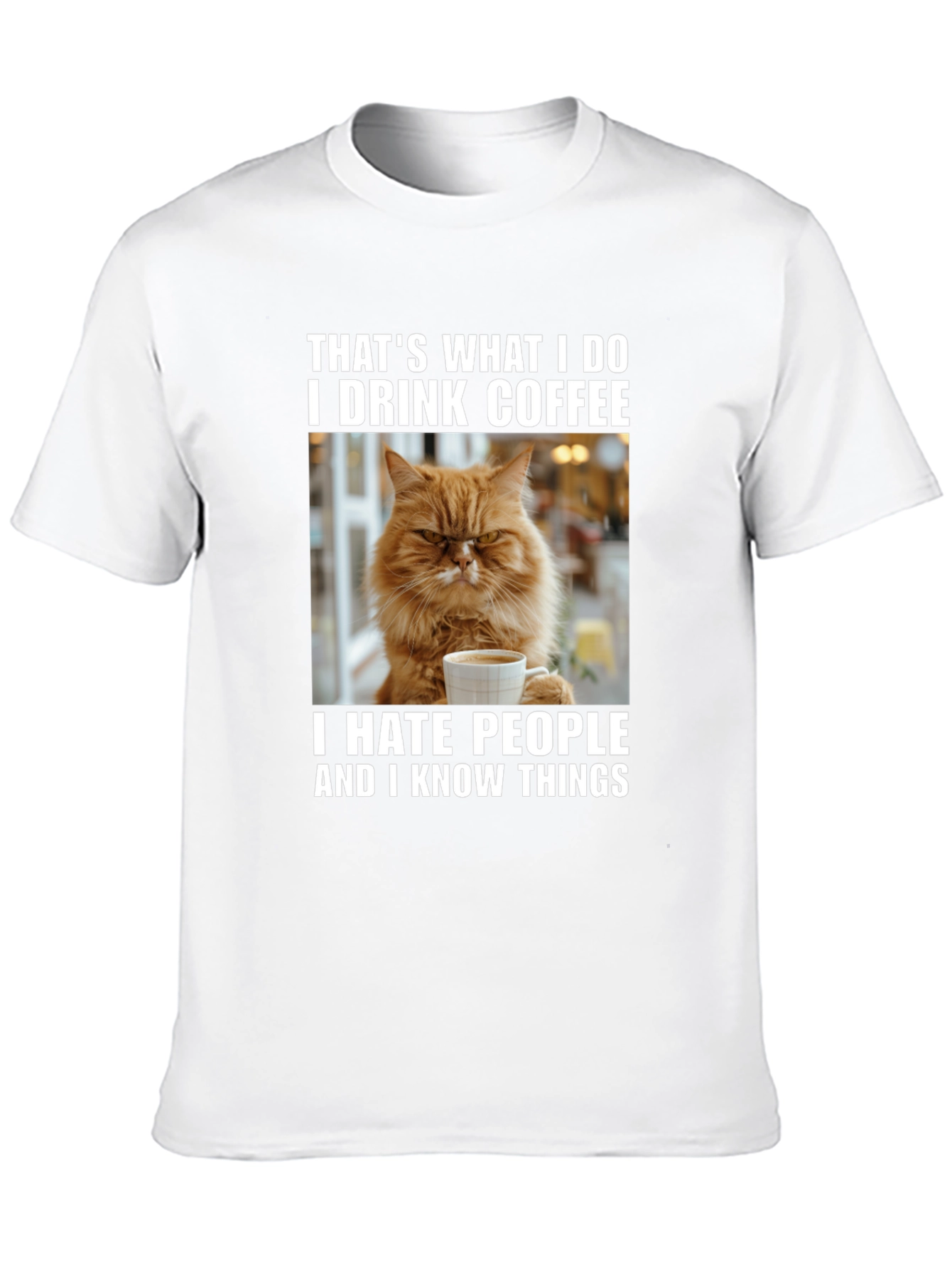 Black Coffee Cat T-Shirt - "I Drink Coffee & Hate People" view 10