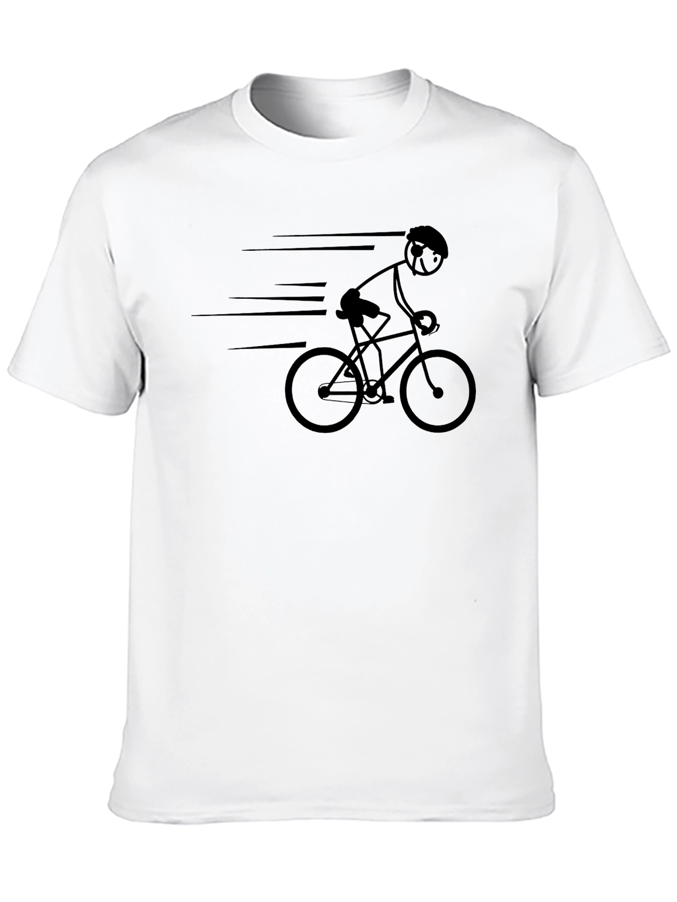 Black Cyclist Graphic Tee - Black Cotton T-Shirt view 10