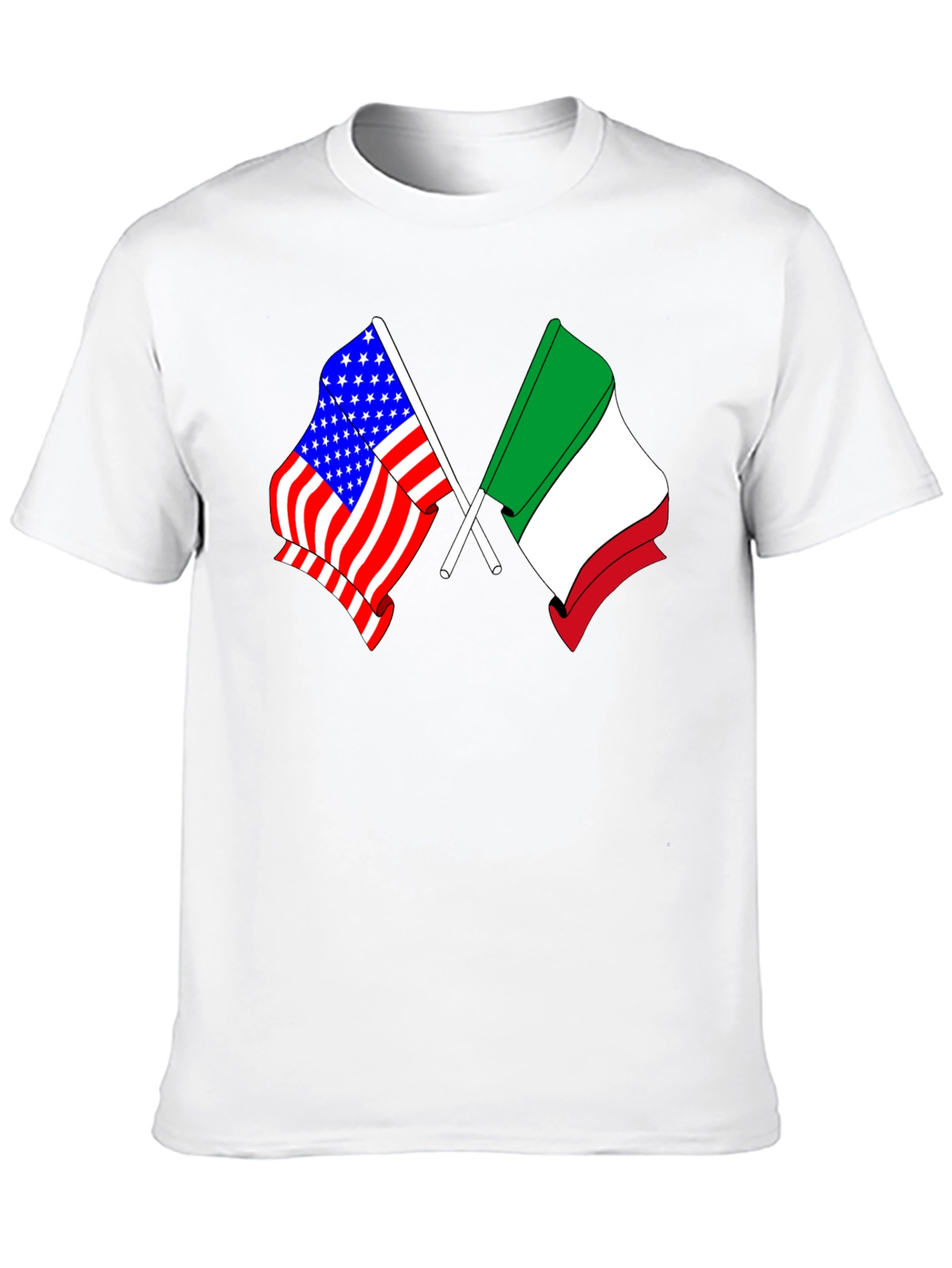 Black USA Italy Flags Graphic T-Shirt view 10