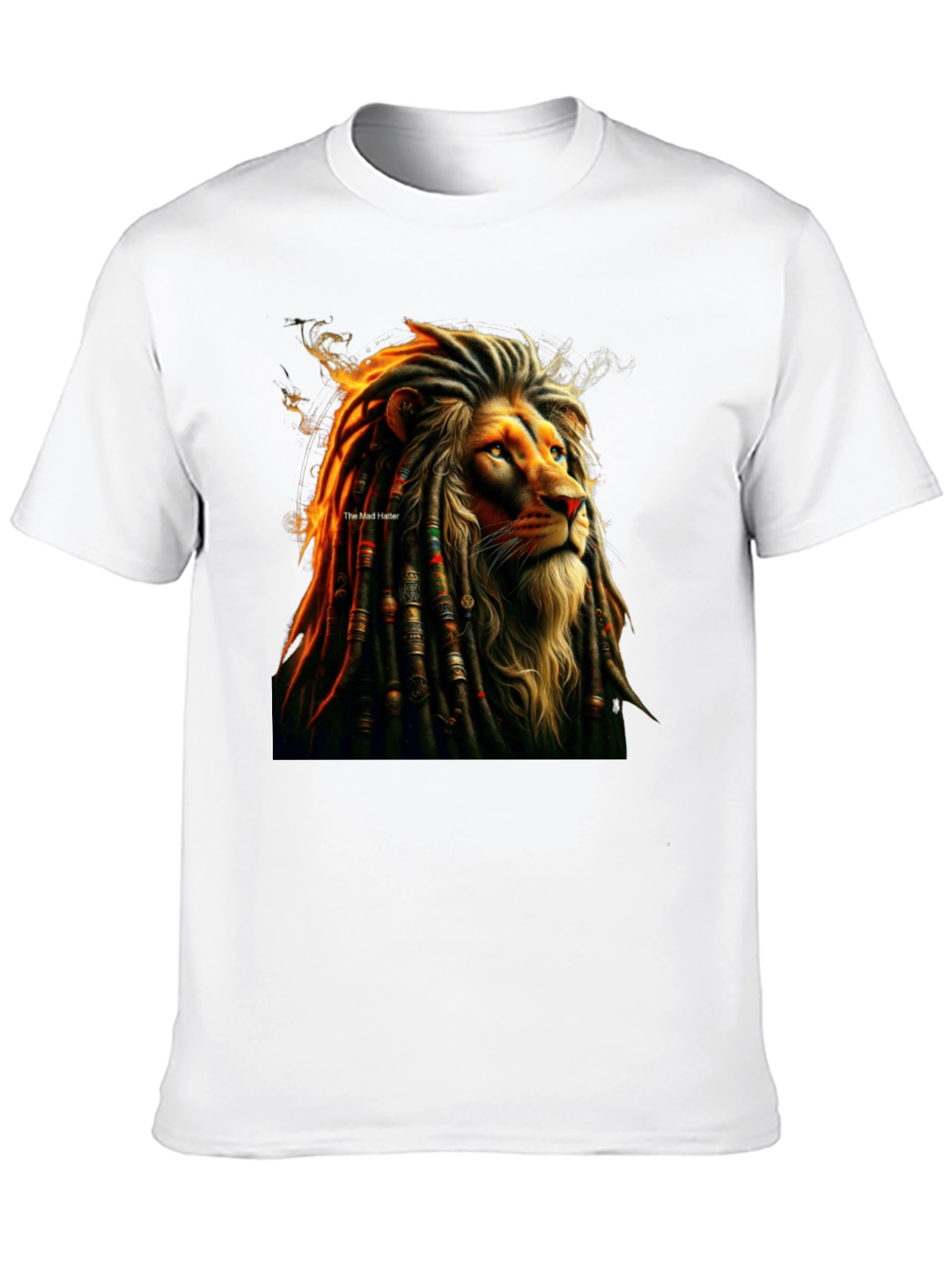 Black Lion Dreadlocks Graphic Tee - Reggae Inspired T-Shirt view 10