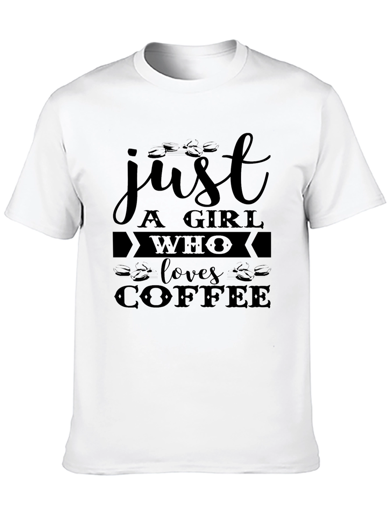 Black Just A Girl Who Loves Coffee Black Tee view 10