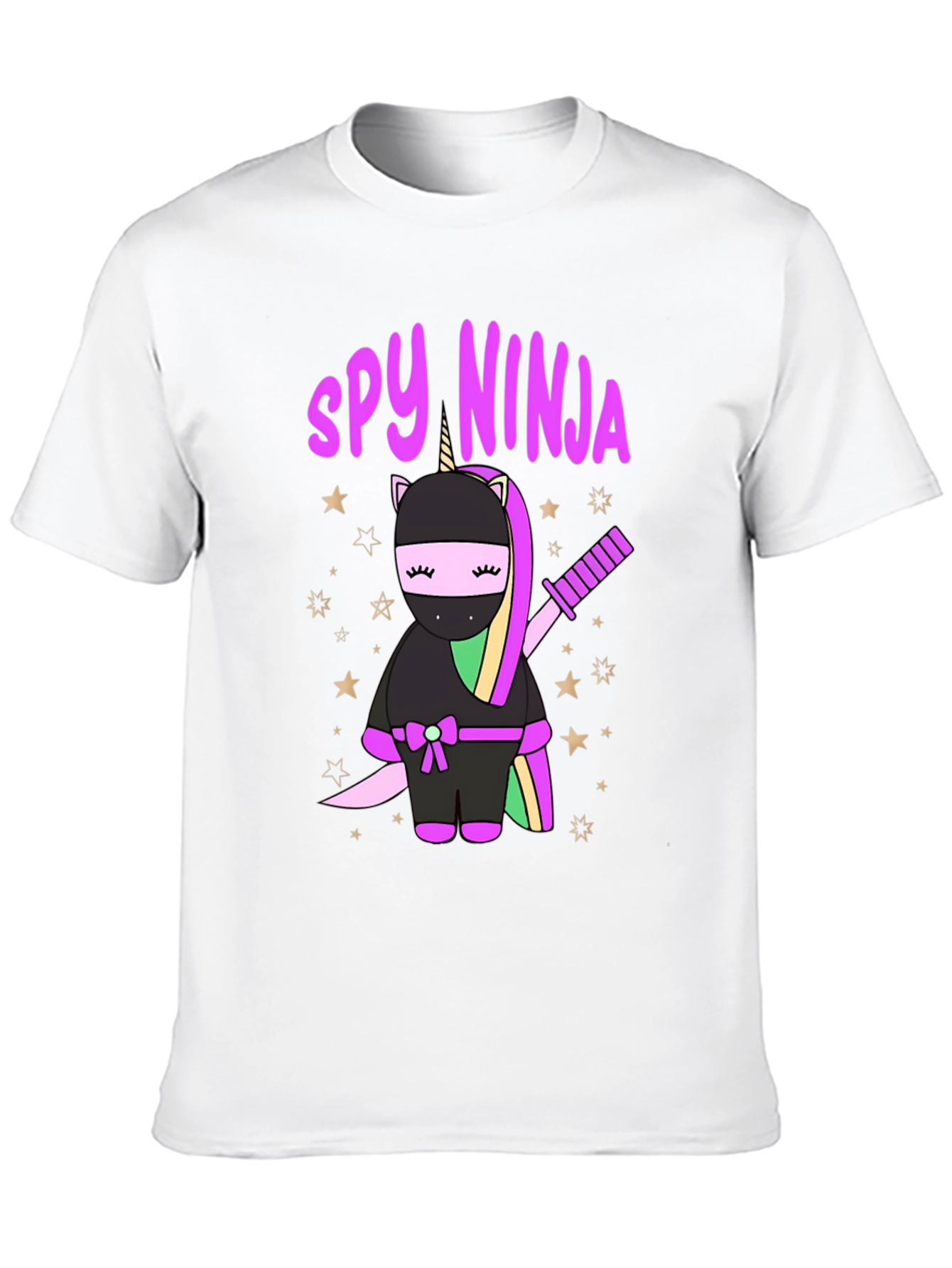 Black Spy Ninja Unicorn Graphic T-Shirt view 10