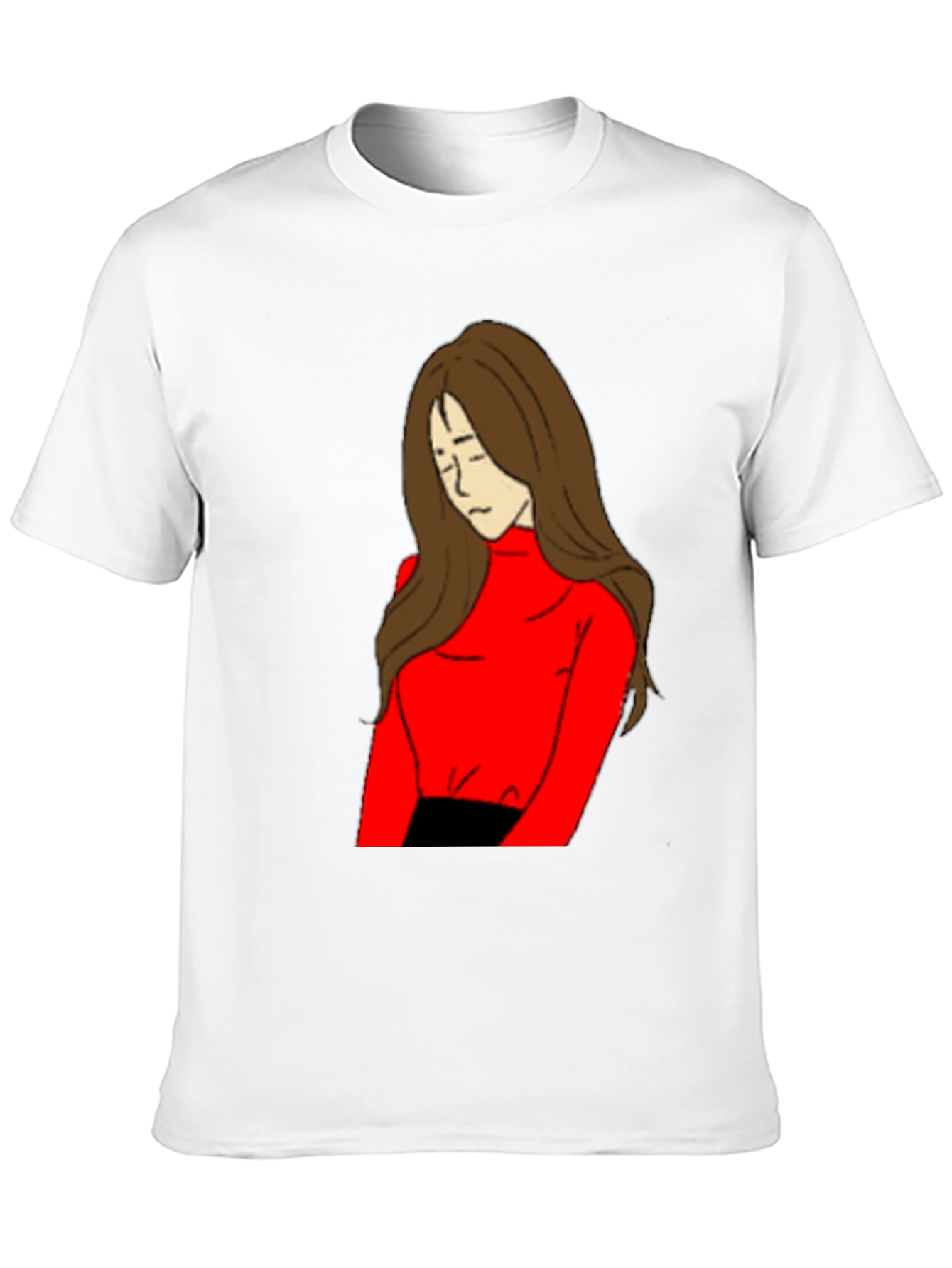 Black Artistic Girl Graphic T-Shirt view 10