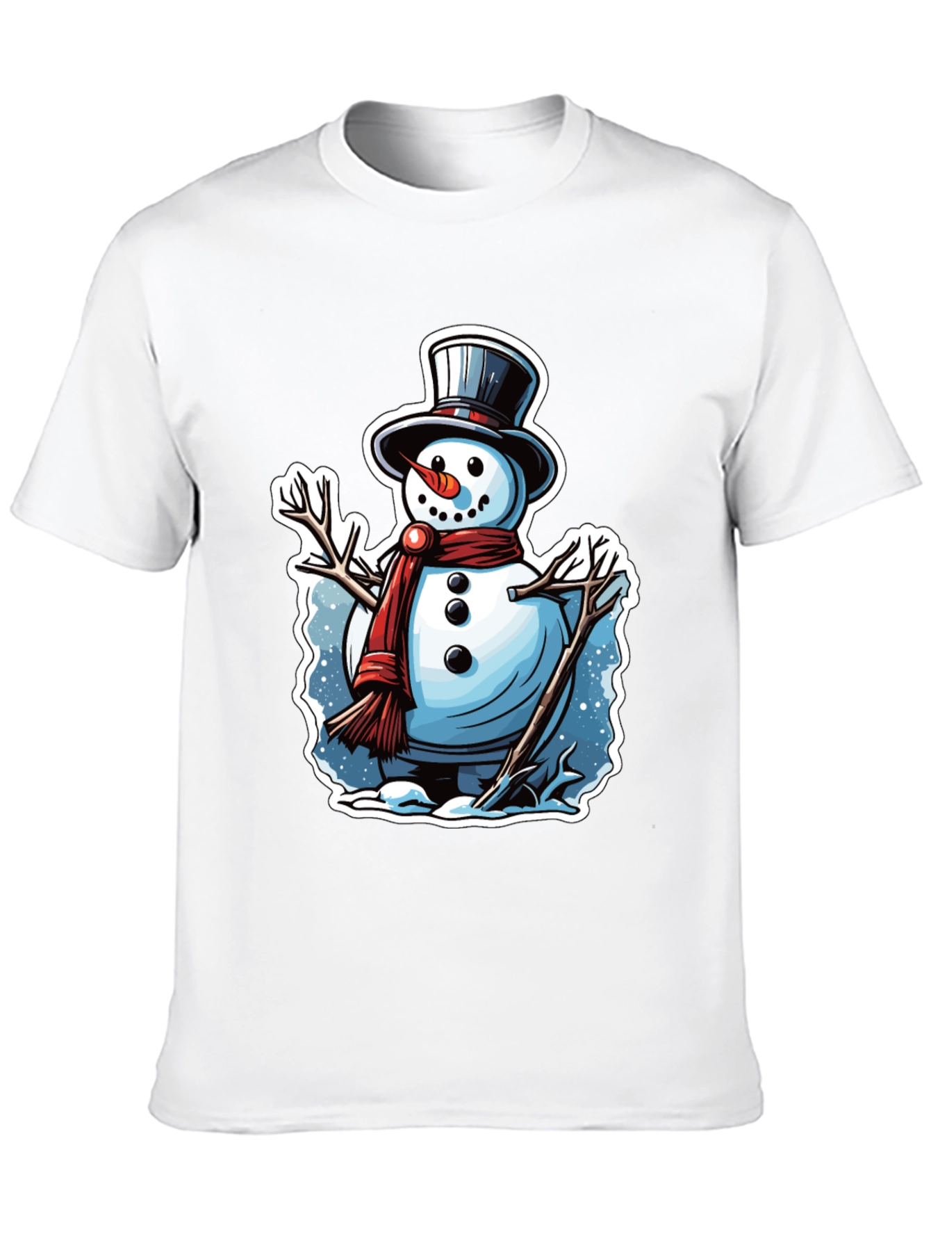 Black Festive Snowman Graphic Tee view 10