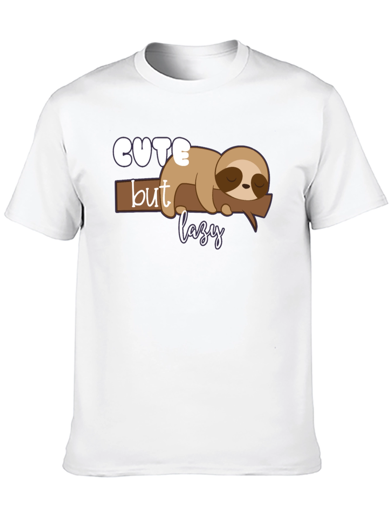 Black Cute But Lazy Sloth Graphic Tee view 10