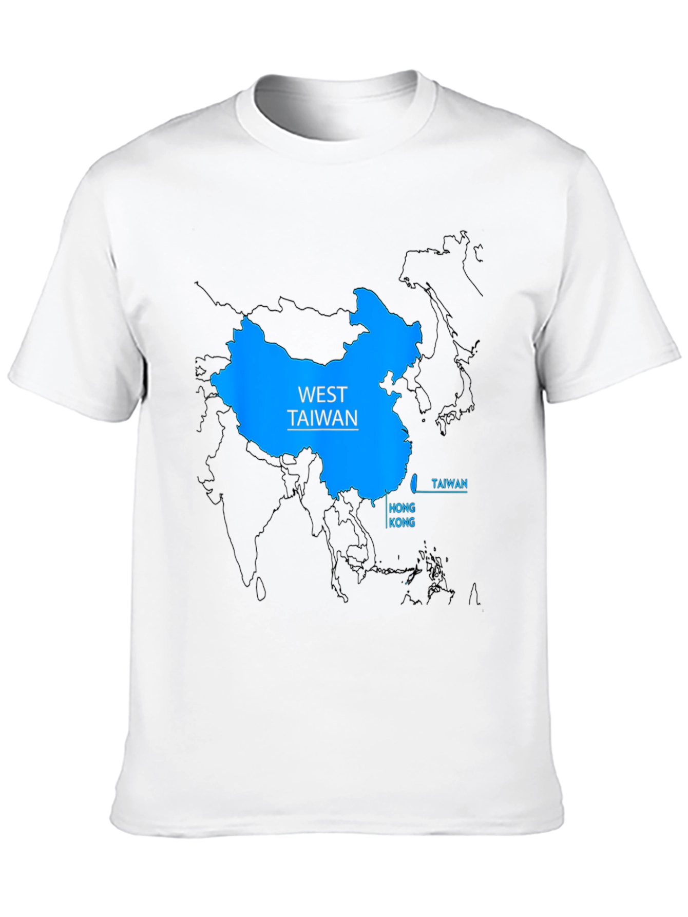 Black West Taiwan Map T-Shirt - Political Statement Tee view 10