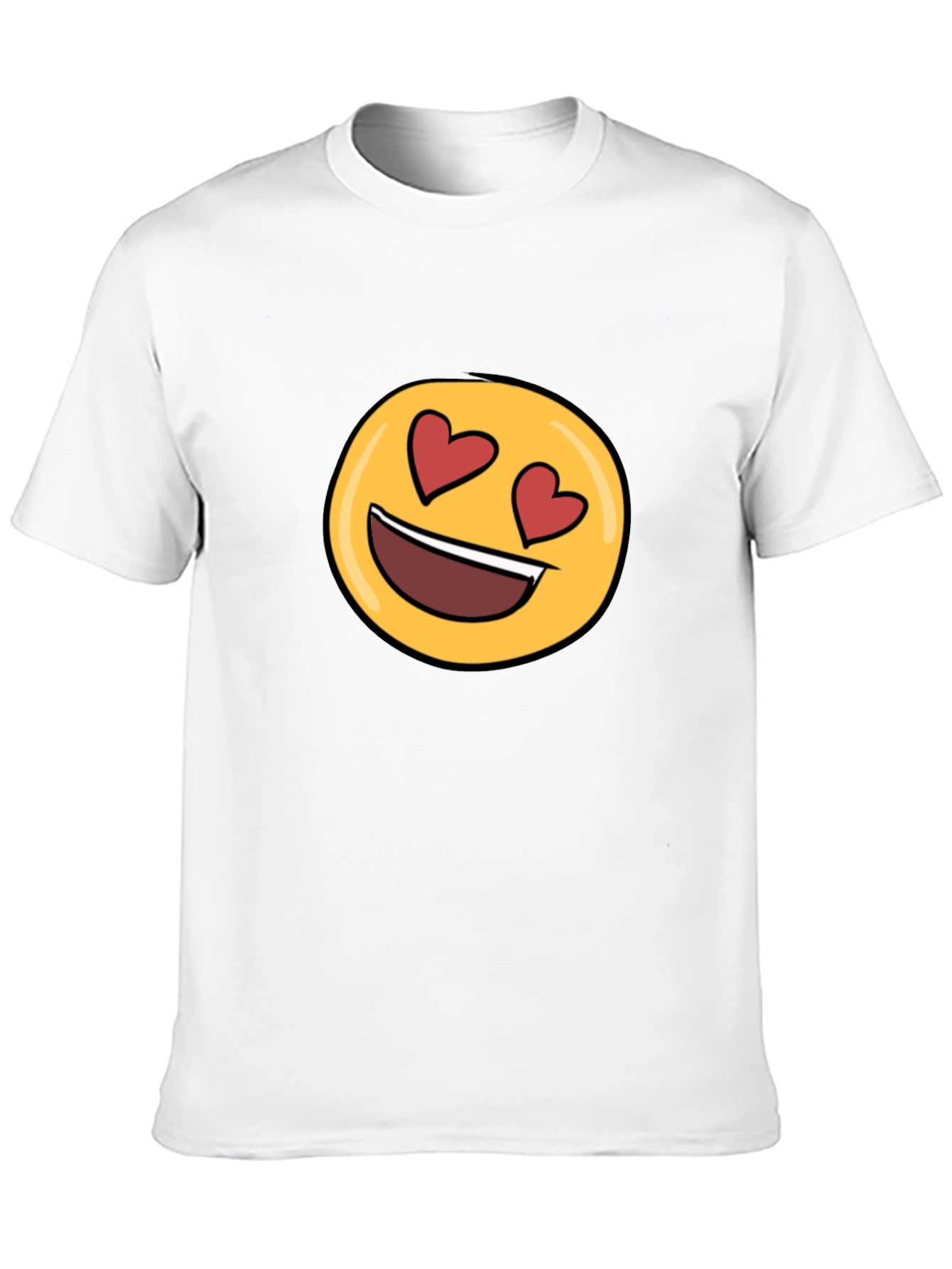 Black Emoji Heart Eyes Black T-Shirt - Express Your Love! view 10