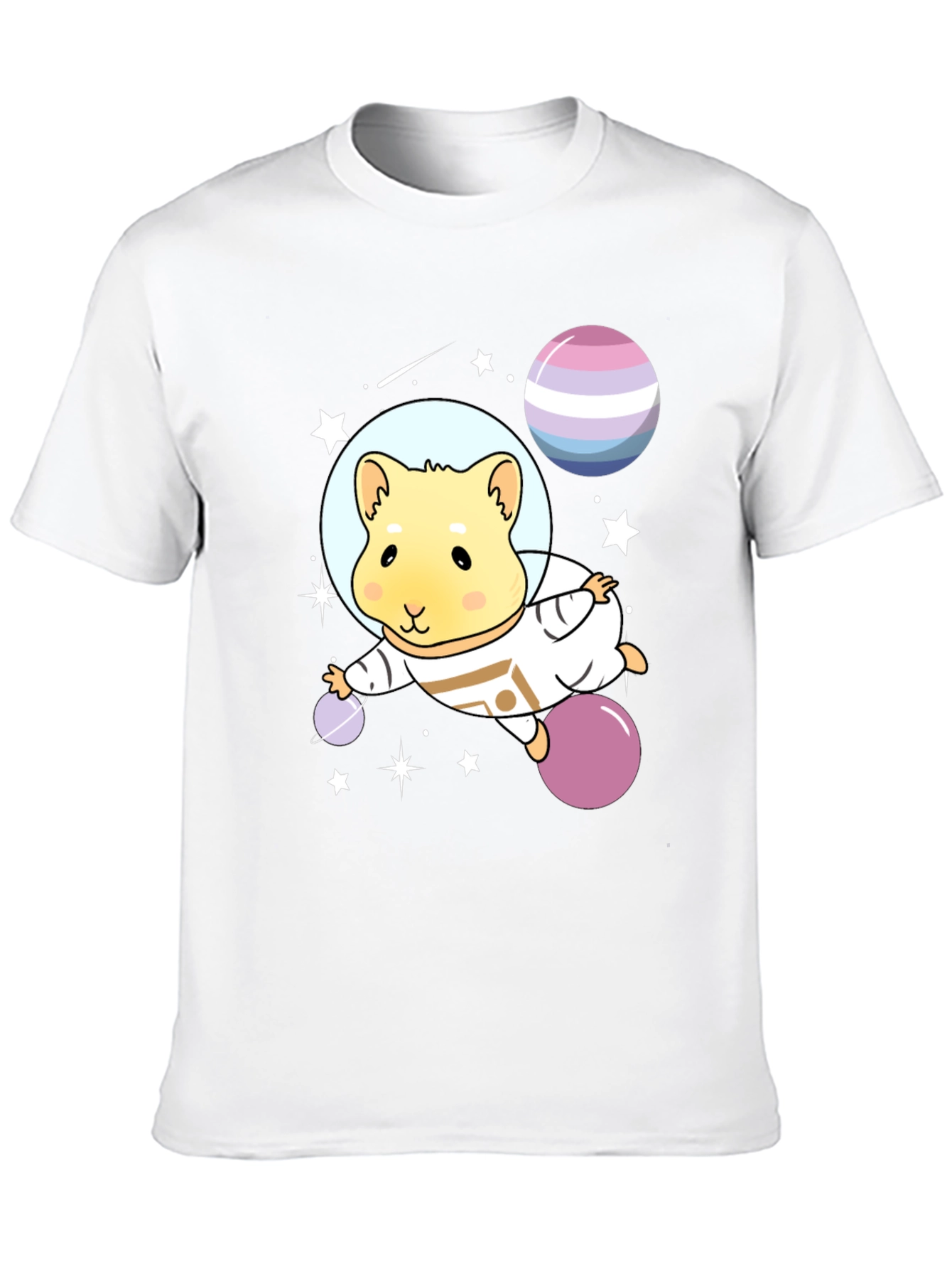 Black Astronaut Hamster Graphic Tee view 10