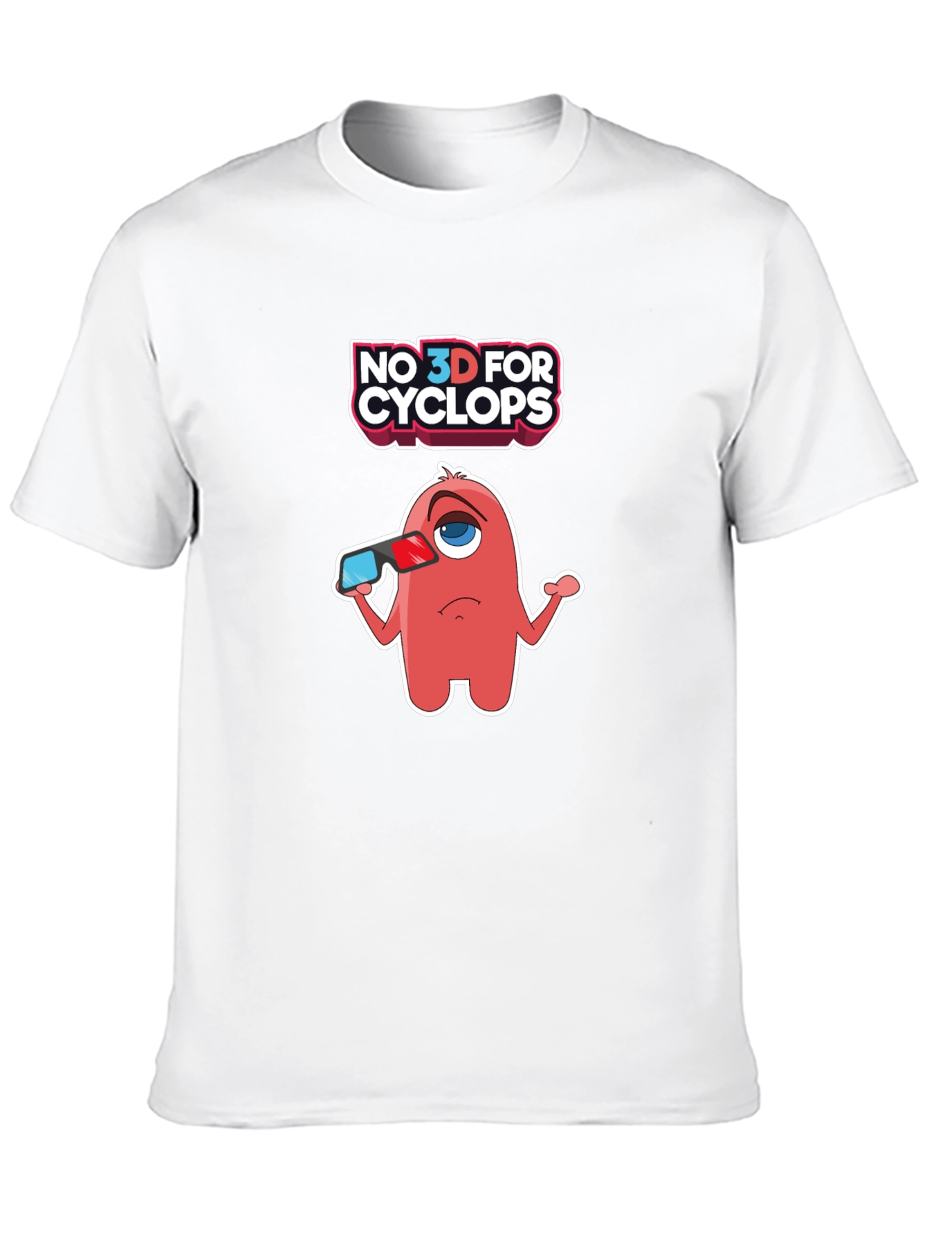 Black No 3D for Cyclops Funny Graphic Tee view 10