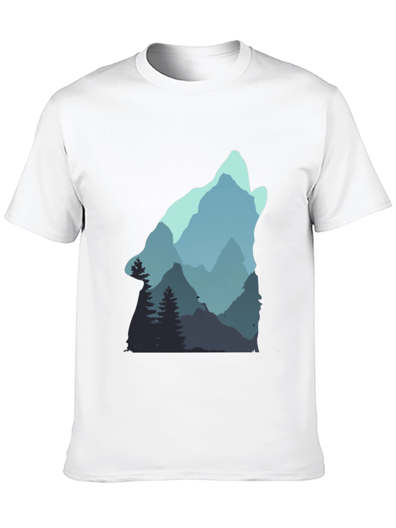 Black Nature Wolf Graphic Tee - Men's Black T-Shirt view 10