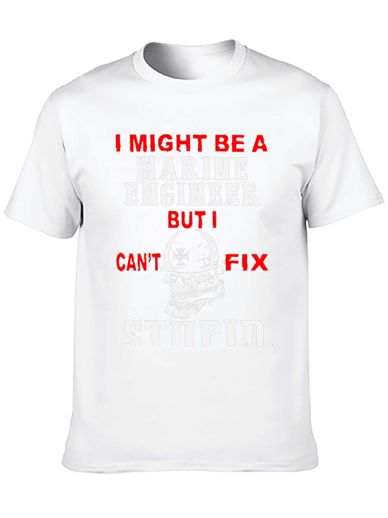 Black Marine Engineer Funny Slogan Black T-Shirt view 10
