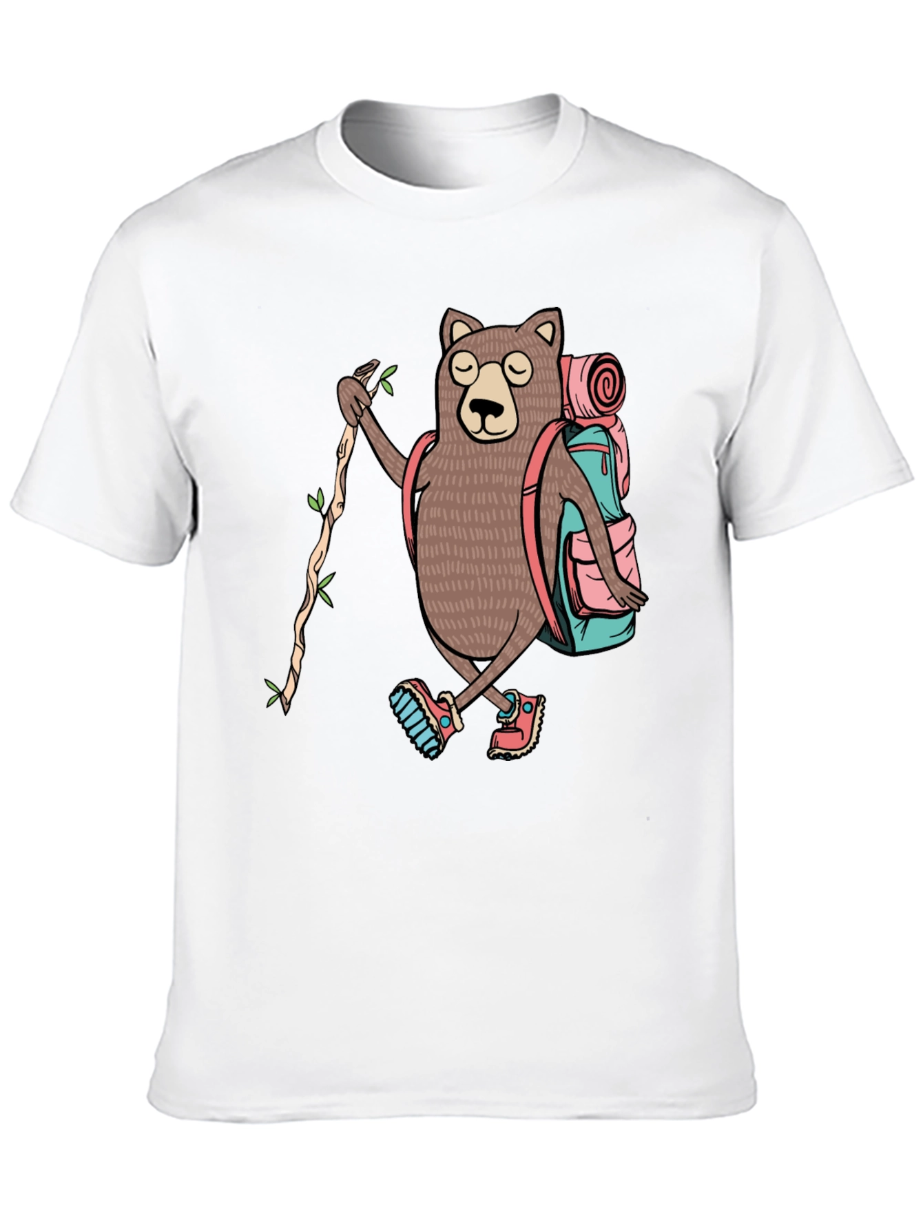 Black Hiking Bear Graphic T-Shirt view 10
