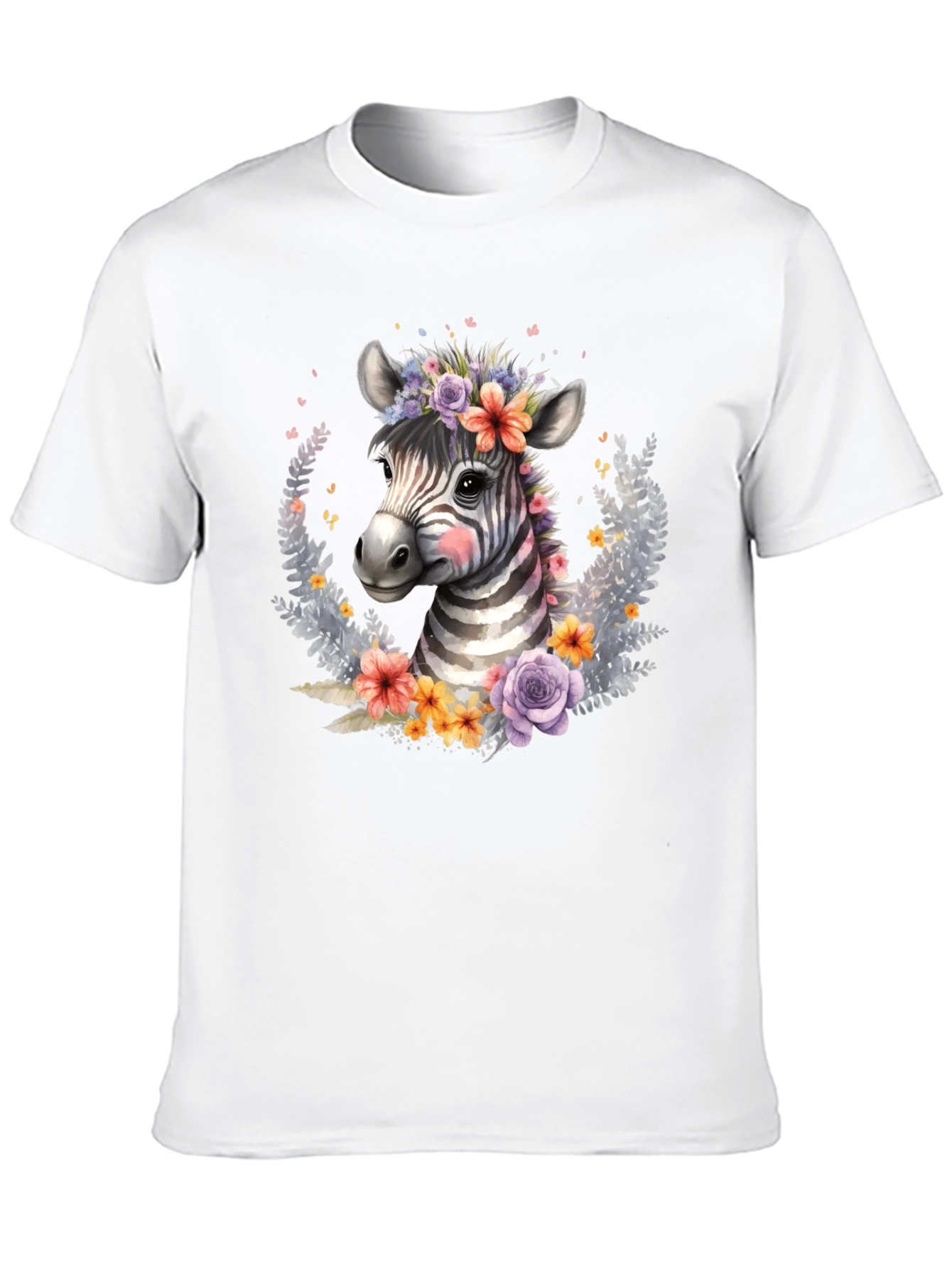 Black Floral Zebra Graphic T-Shirt - Unisex view 10