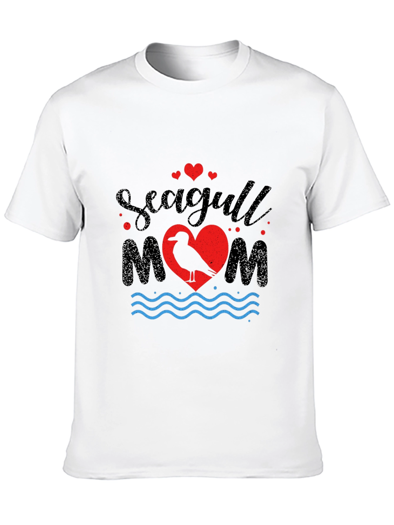 Black Seagull Mom Graphic Print T-Shirt view 10