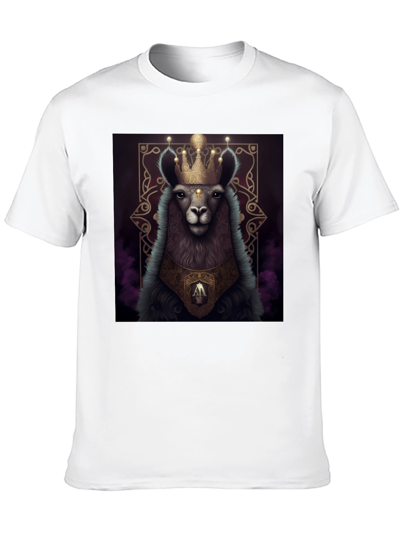 Royal Llama Graphic Tee - Unisex Black T-Shirt - 10