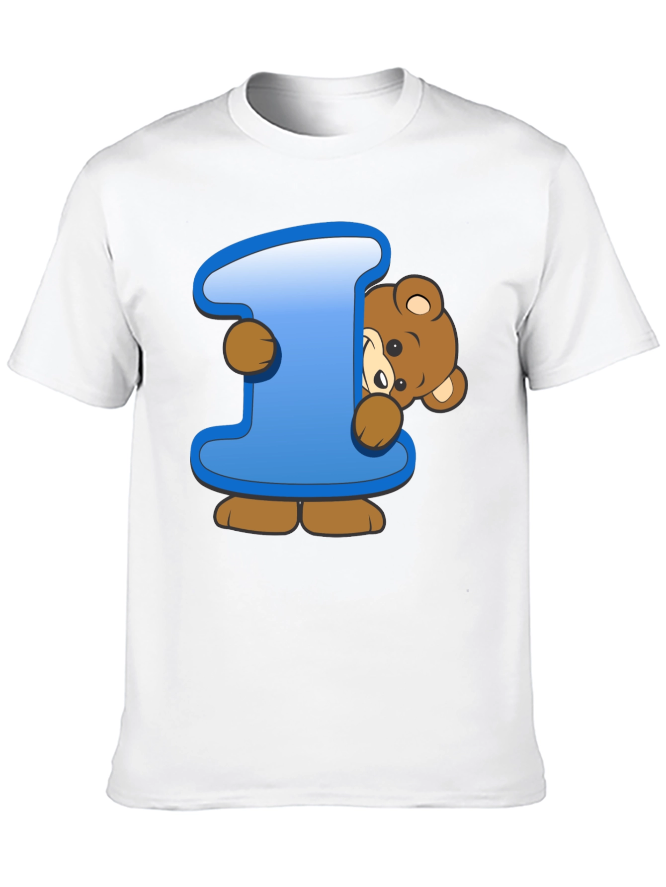 Cute Teddy Bear Initial 'I' Black T-Shirt - 10