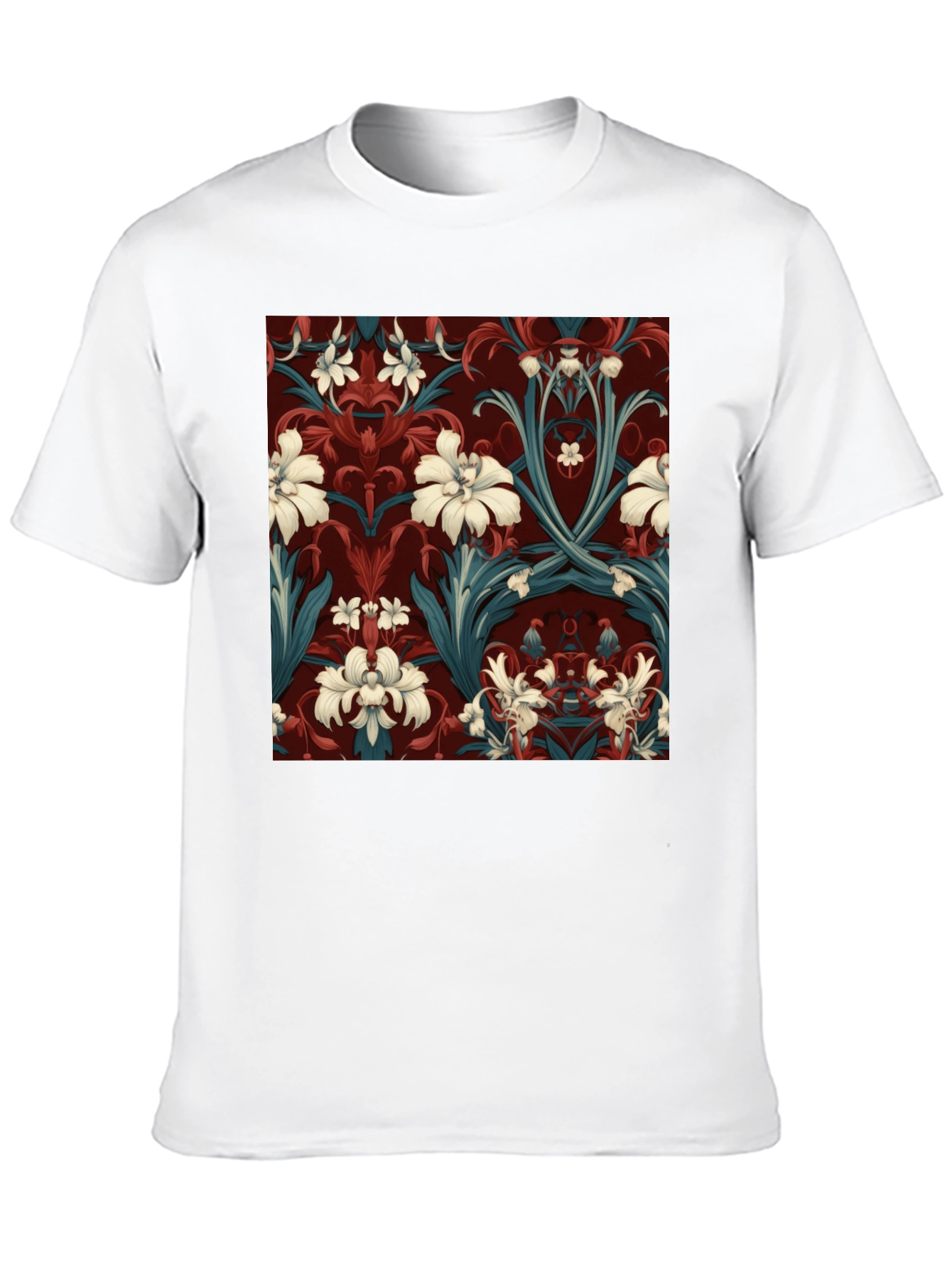 Black Floral Pattern Print T-Shirt view 10