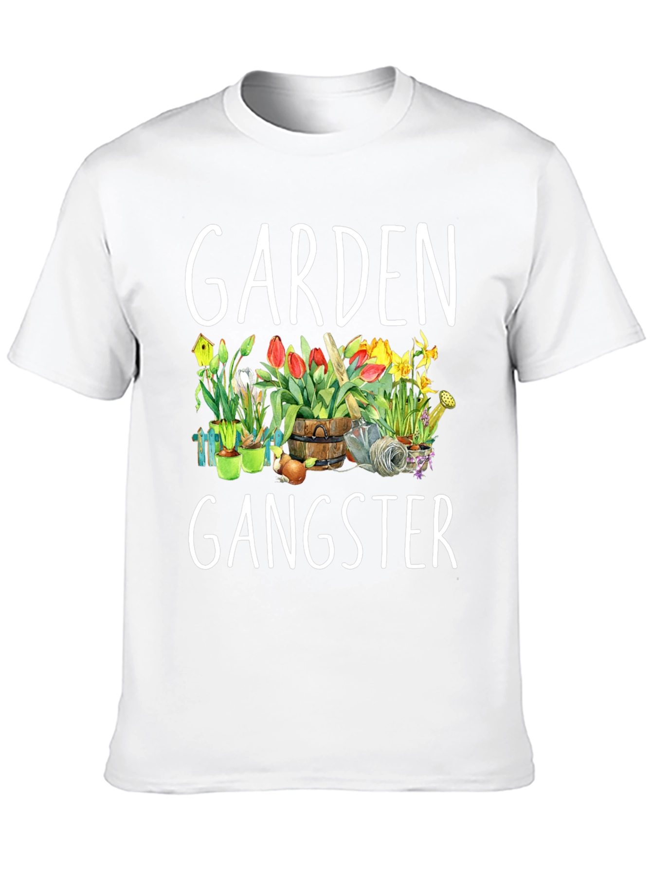 Black Garden Gangster T-Shirt - Floral Design view 10