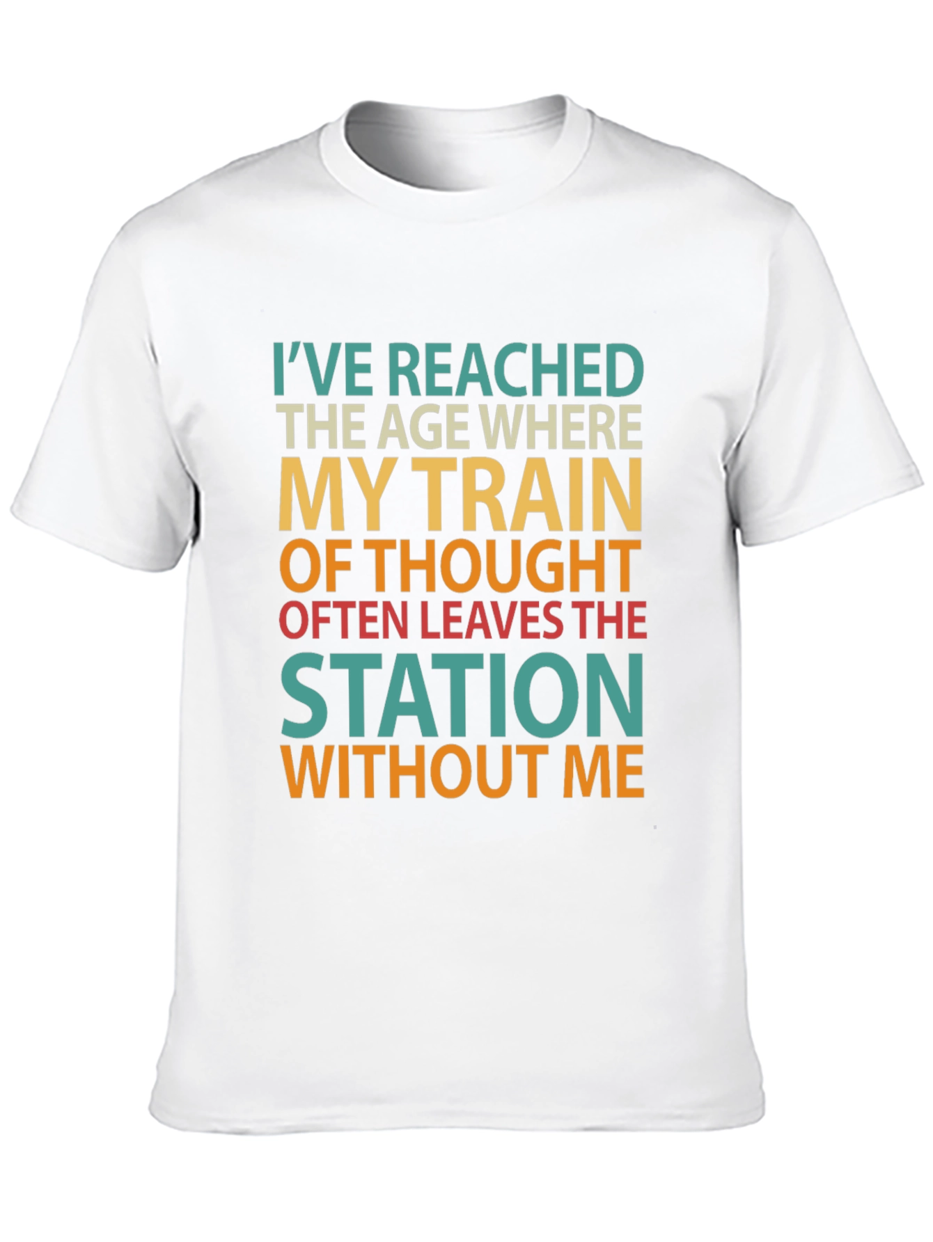 Black Funny Age Train of Thought Graphic T-Shirt view 10