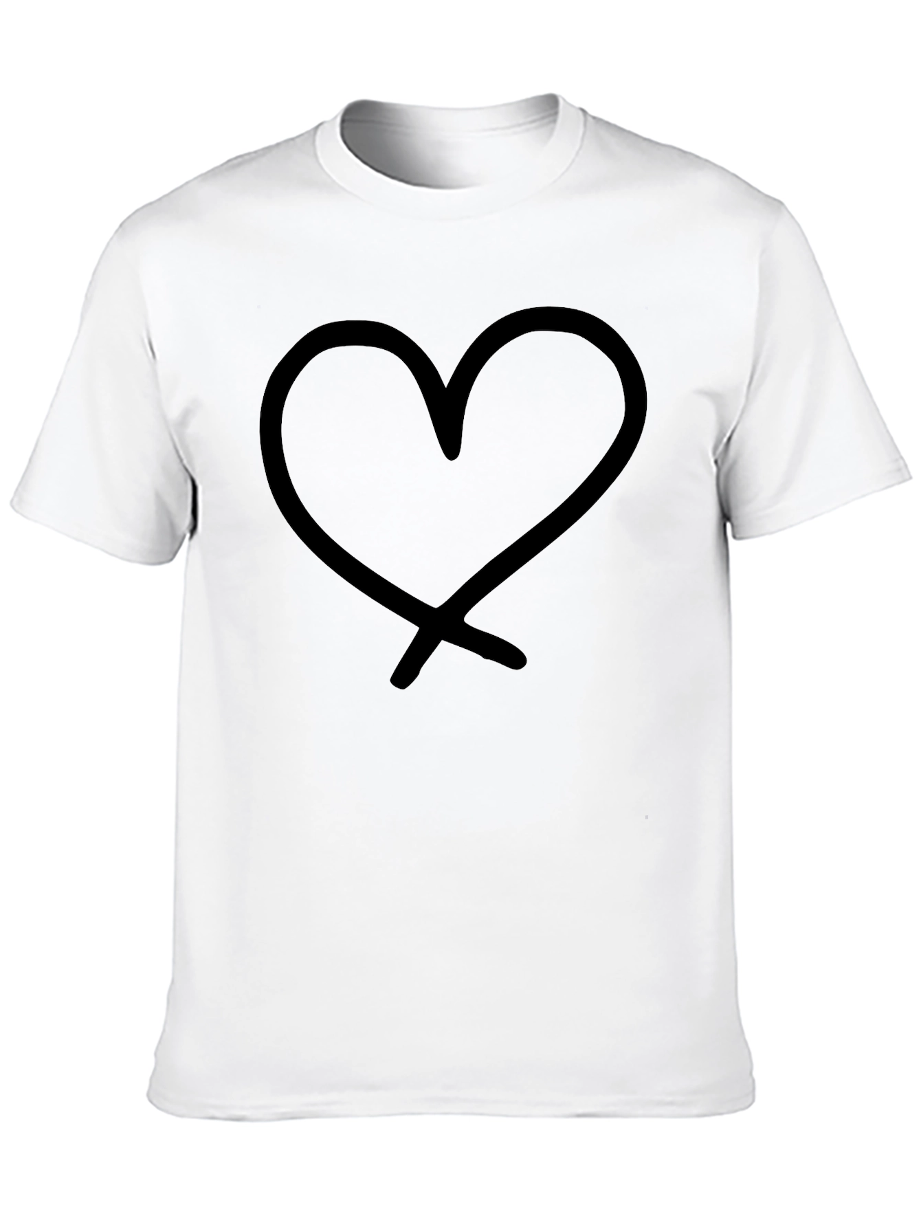 Black Heart Graphic Black T-Shirt - Stylish Casual Wear view 10