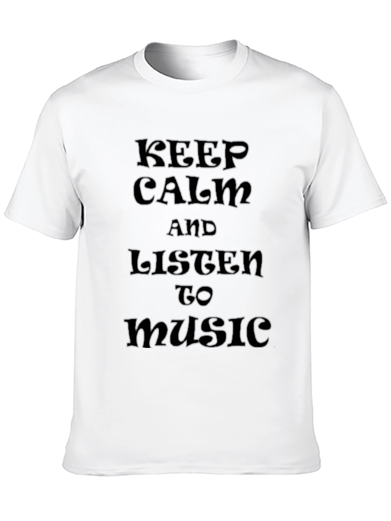 Black Keep Calm Music T-Shirt - Classic Black Tee view 10