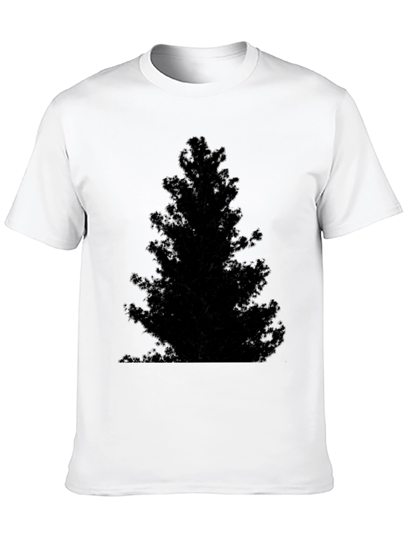Black Men's Black Tree Silhouette Graphic T-Shirt view 10