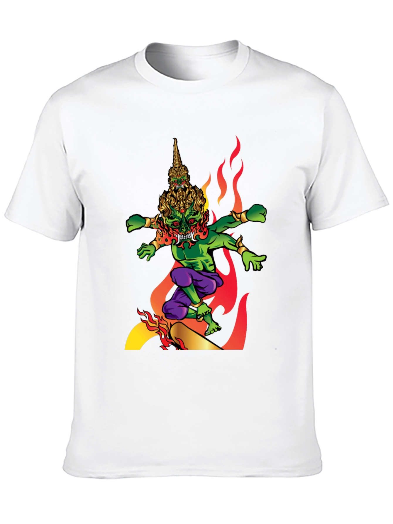 Black Fiery Demon Graphic Tee - Black view 10