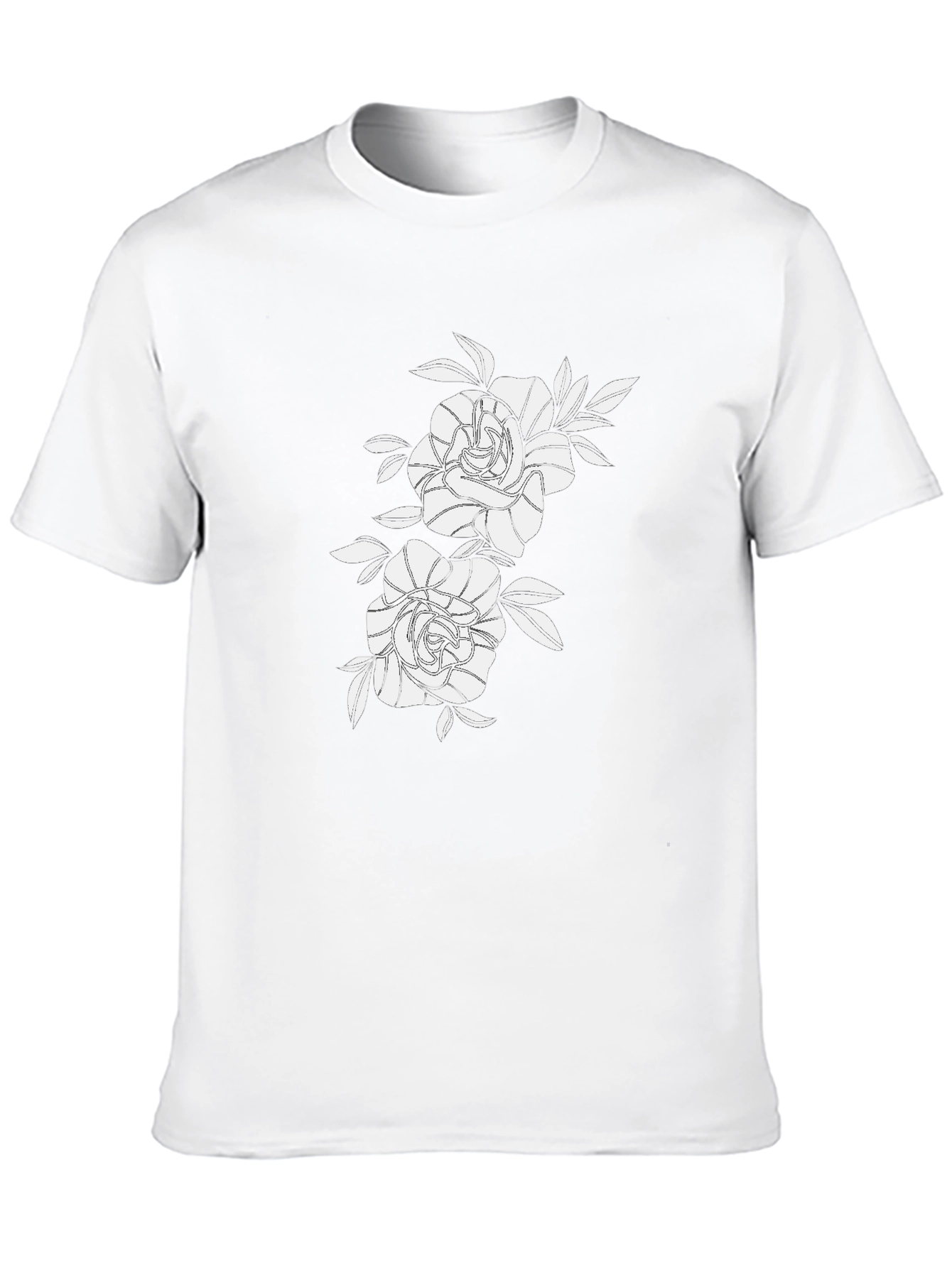 Black Black Graphic Tee with Floral Rose Design view 10