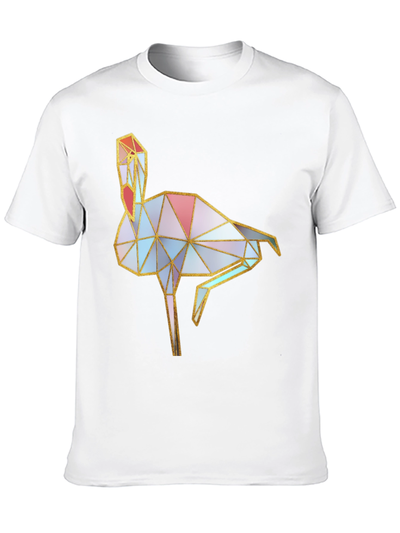 Black Geometric Flamingo Graphic Black T-Shirt view 10