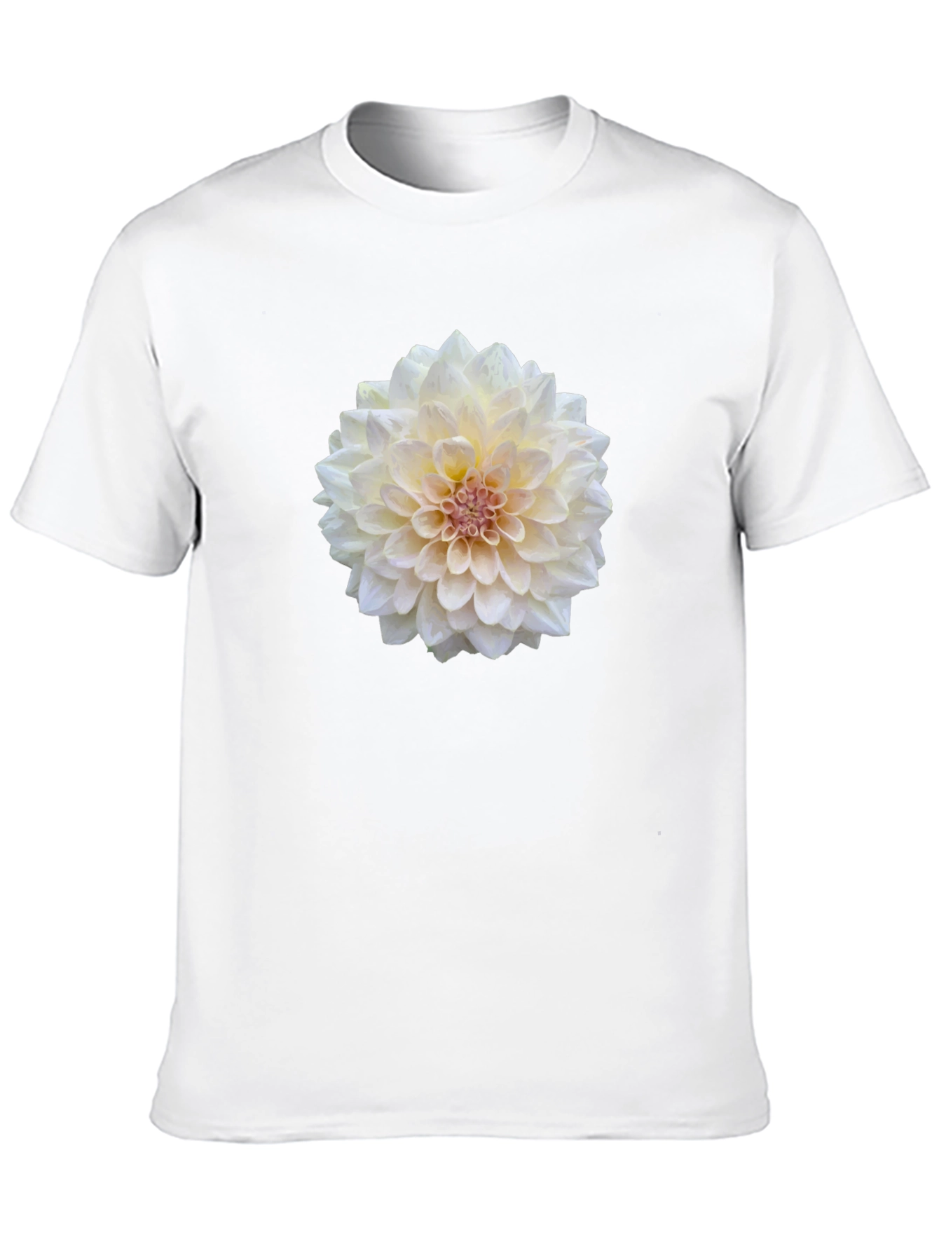 Black Floral Tee - Elegant Dahlia Flower Print T-Shirt view 10