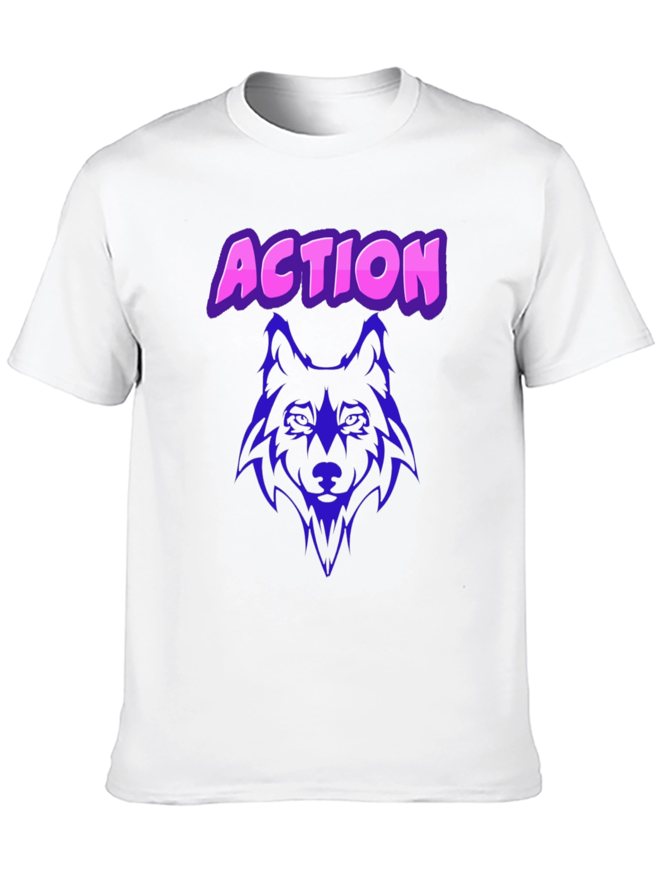 Black Action Wolf Graphic Tee - Black Cotton T-Shirt view 10