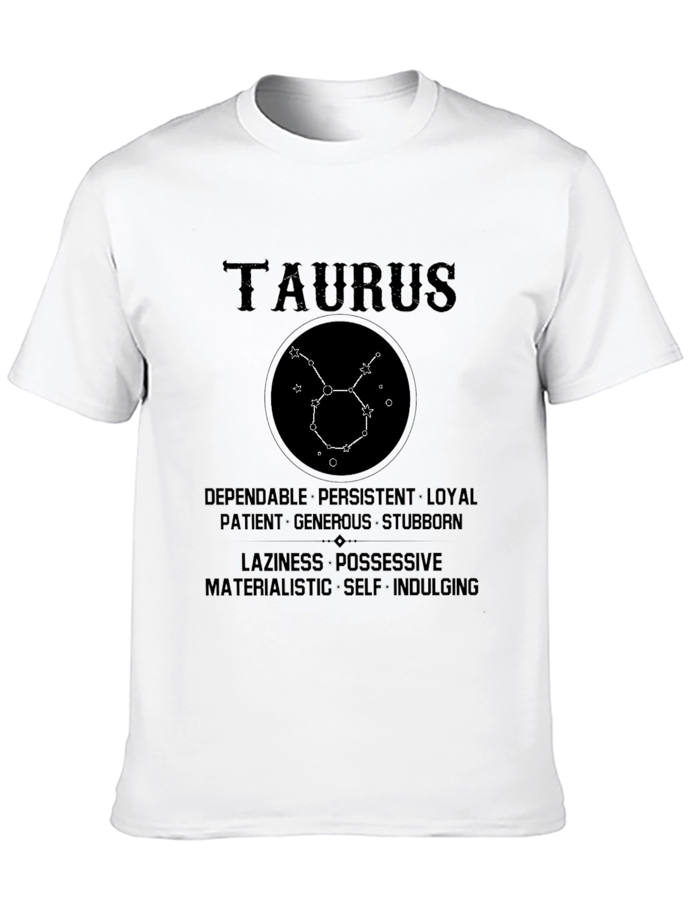 Black Taurus Zodiac Sign Black Graphic T-Shirt view 10