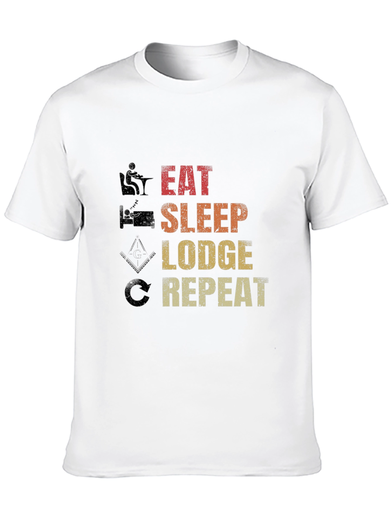 Black Eat Sleep Lodge Repeat Graphic T-Shirt view 10