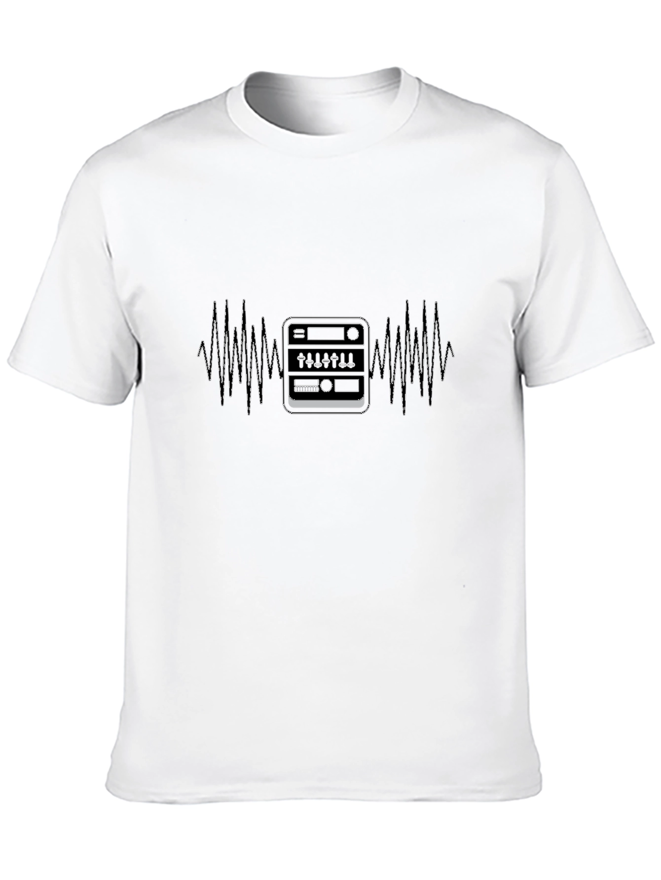 Black Vintage Audio Wave T-Shirt view 10