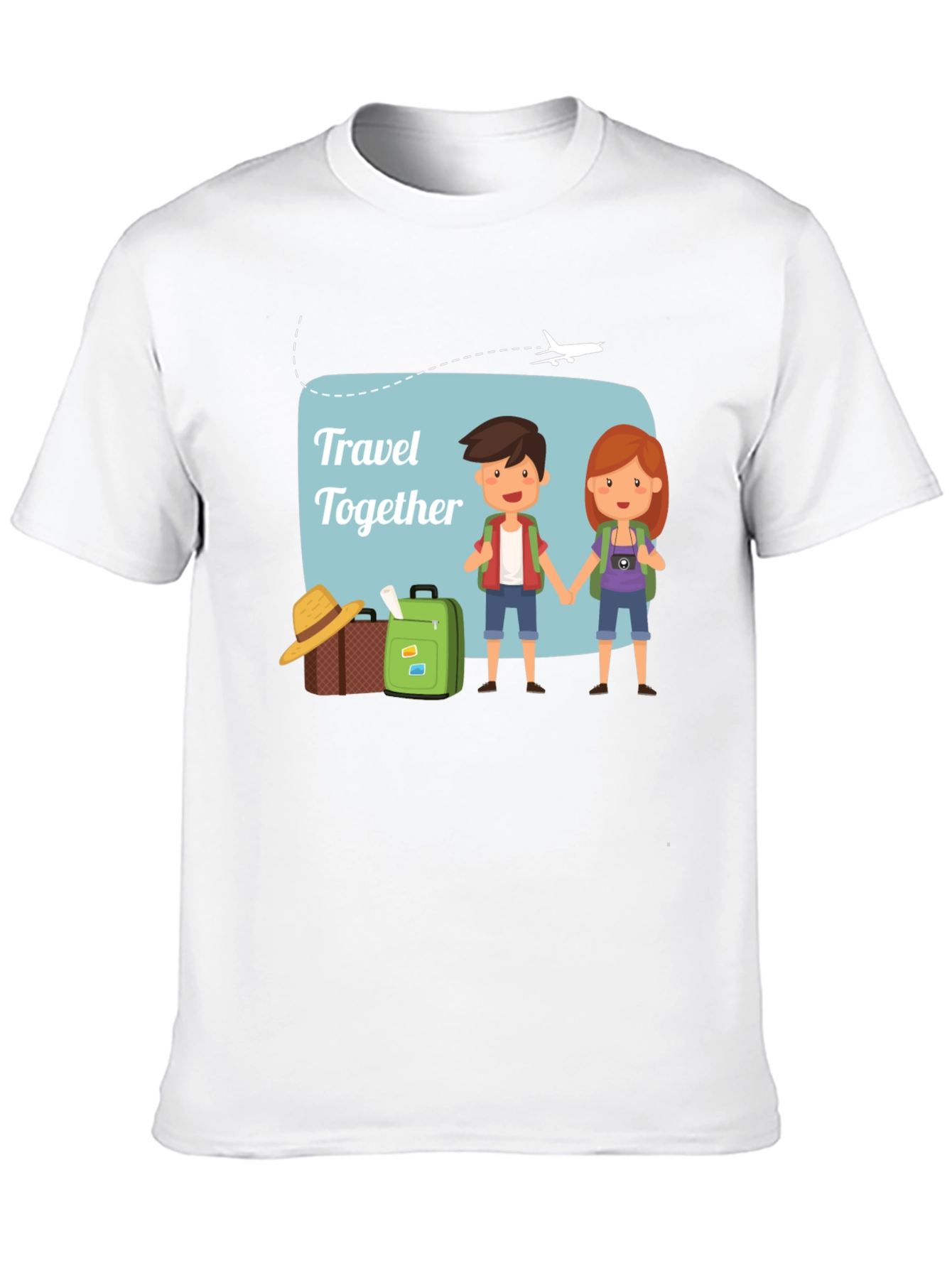 Black Travel Together T-Shirt, Vacation Tee view 10