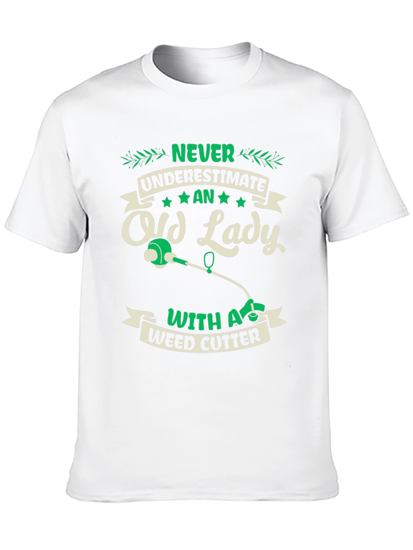 Black Never Underestimate Old Lady Weed Cutter T-Shirt view 10