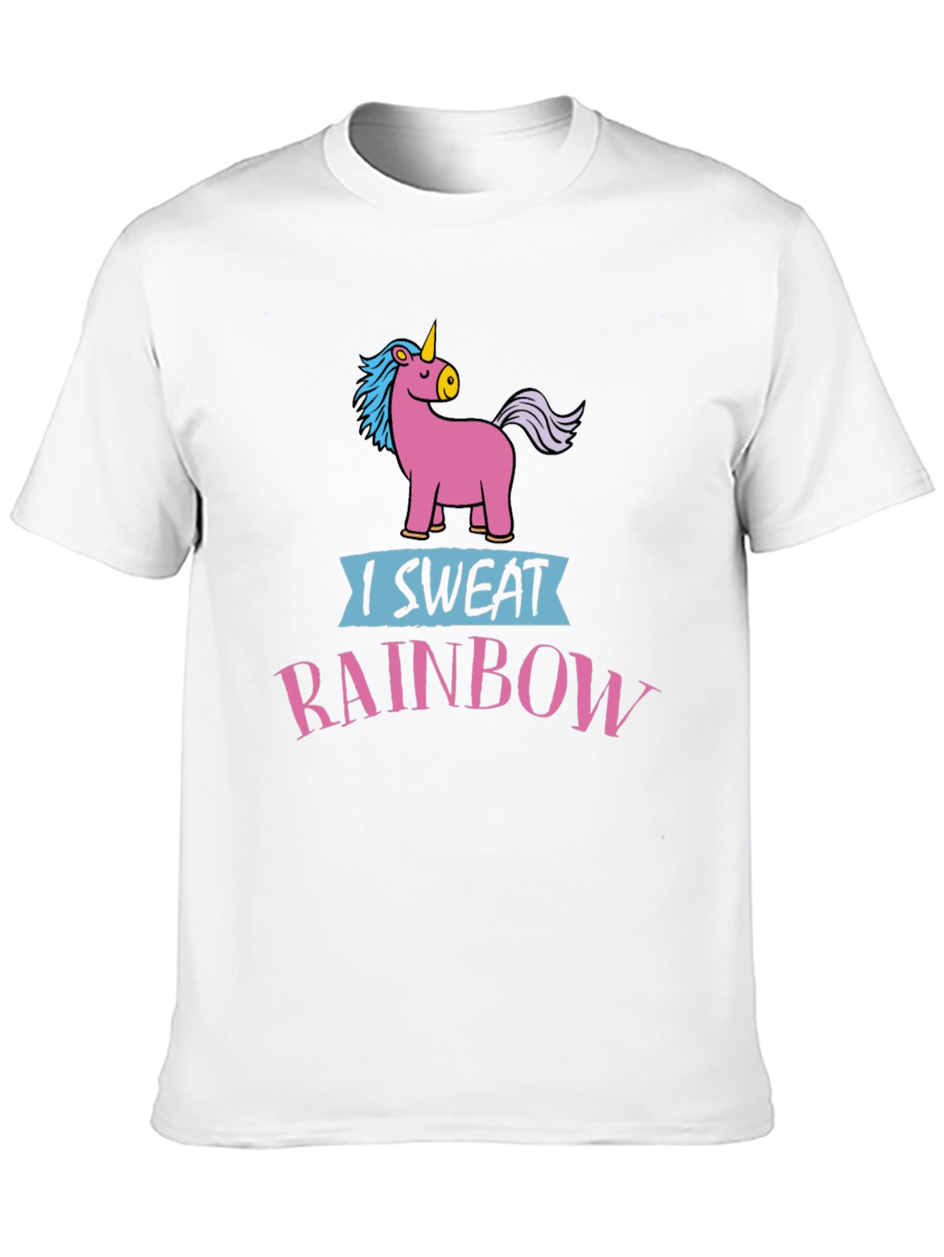 Black I Sweat Rainbows Unicorn T-Shirt Black Cotton view 10