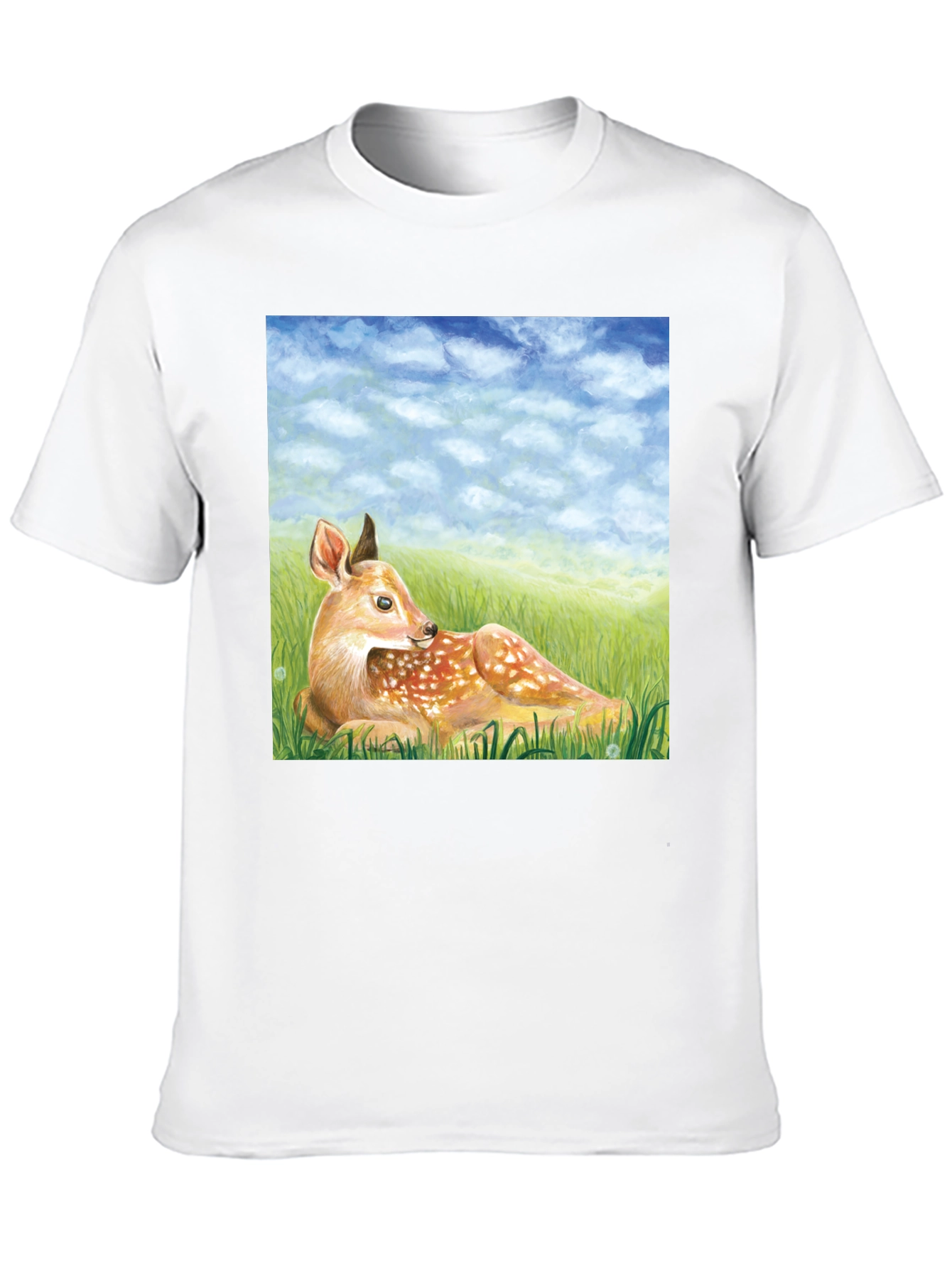Black Deer Scene Graphic Tee - Nature Lover's T-Shirt view 10