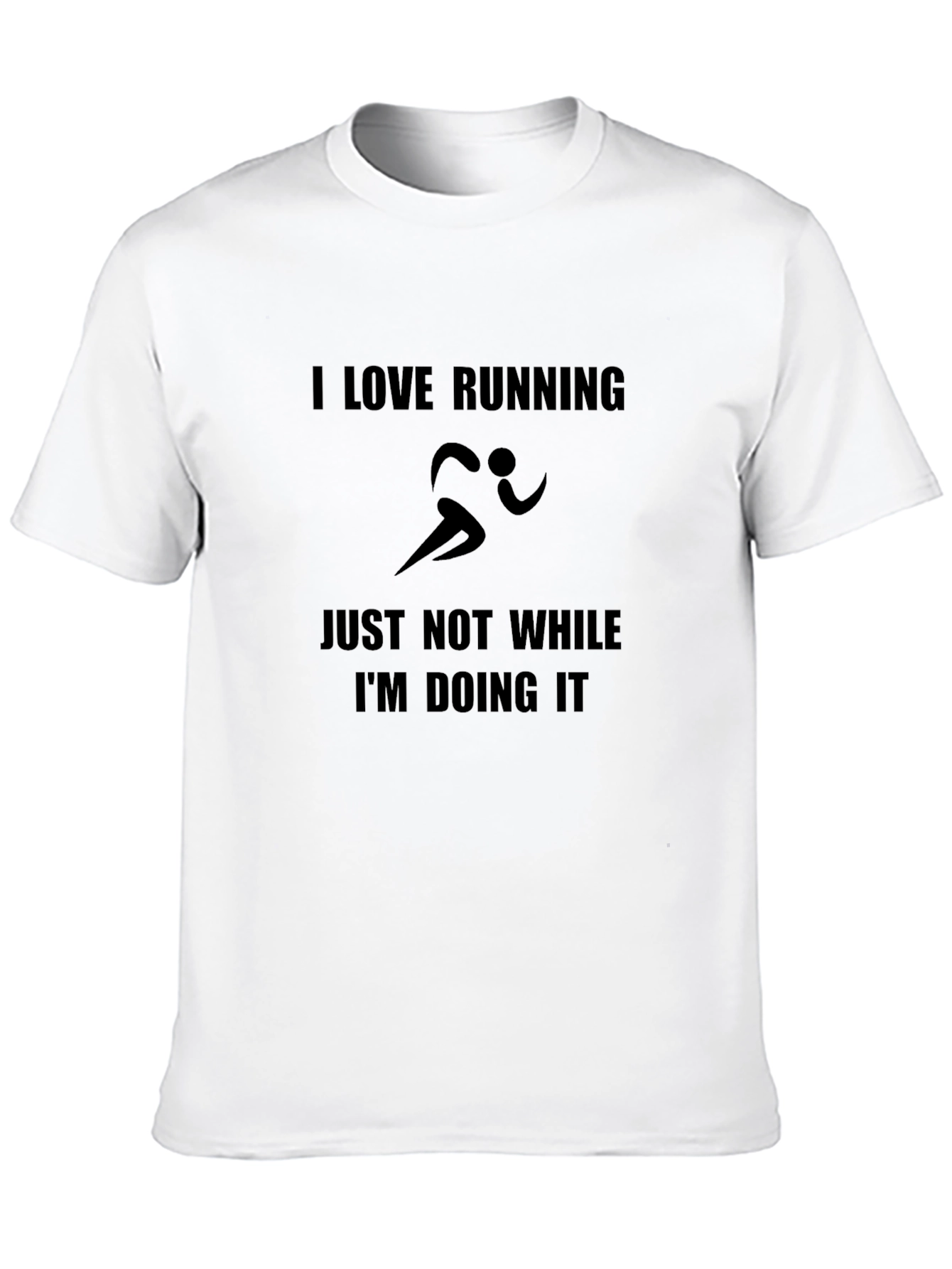 Black Funny Running T-Shirt - I Love Running - Black Cotton Tee view 10