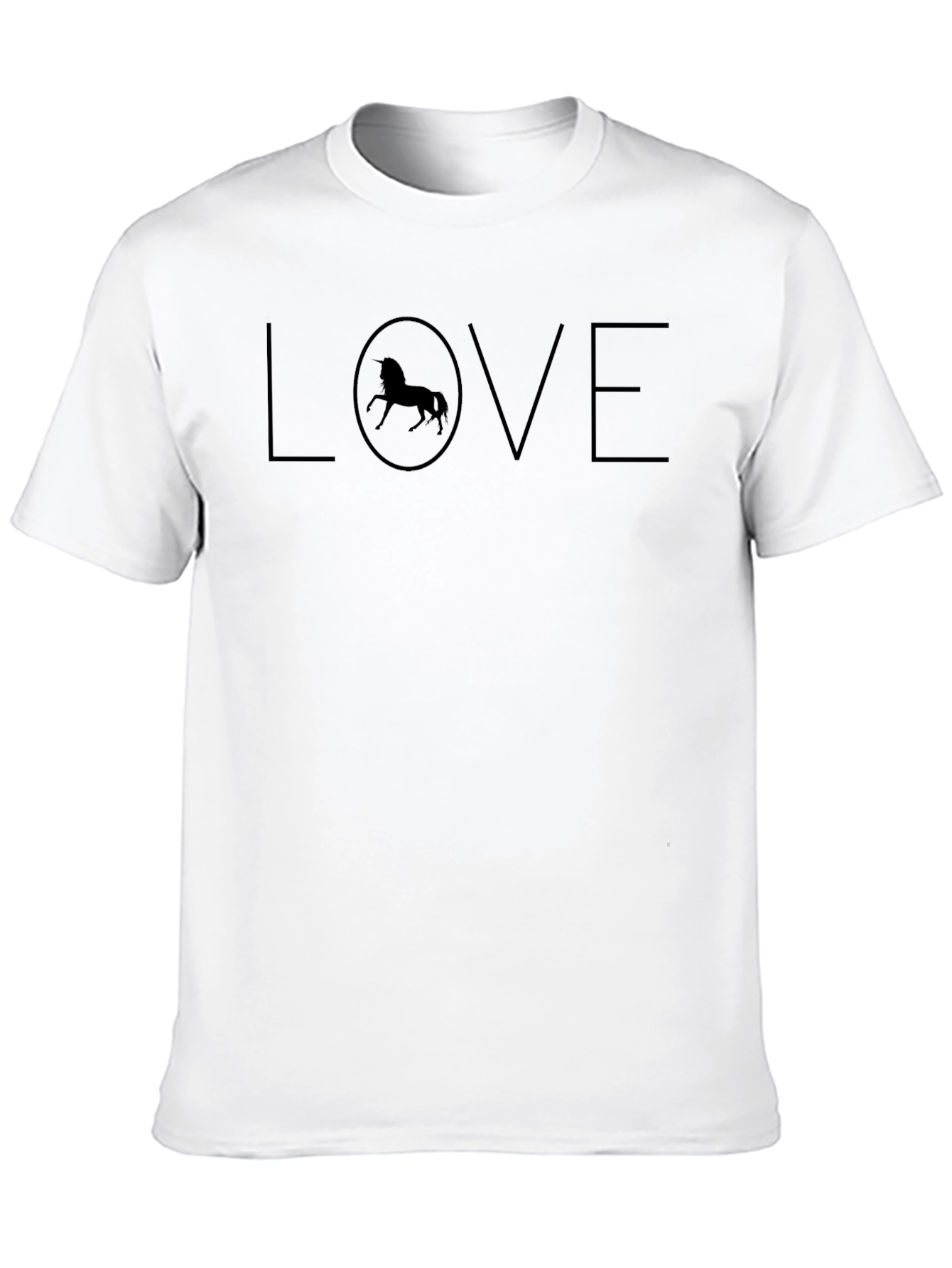 Black Love Unicorn Graphic Tee - Black Cotton T-Shirt view 10