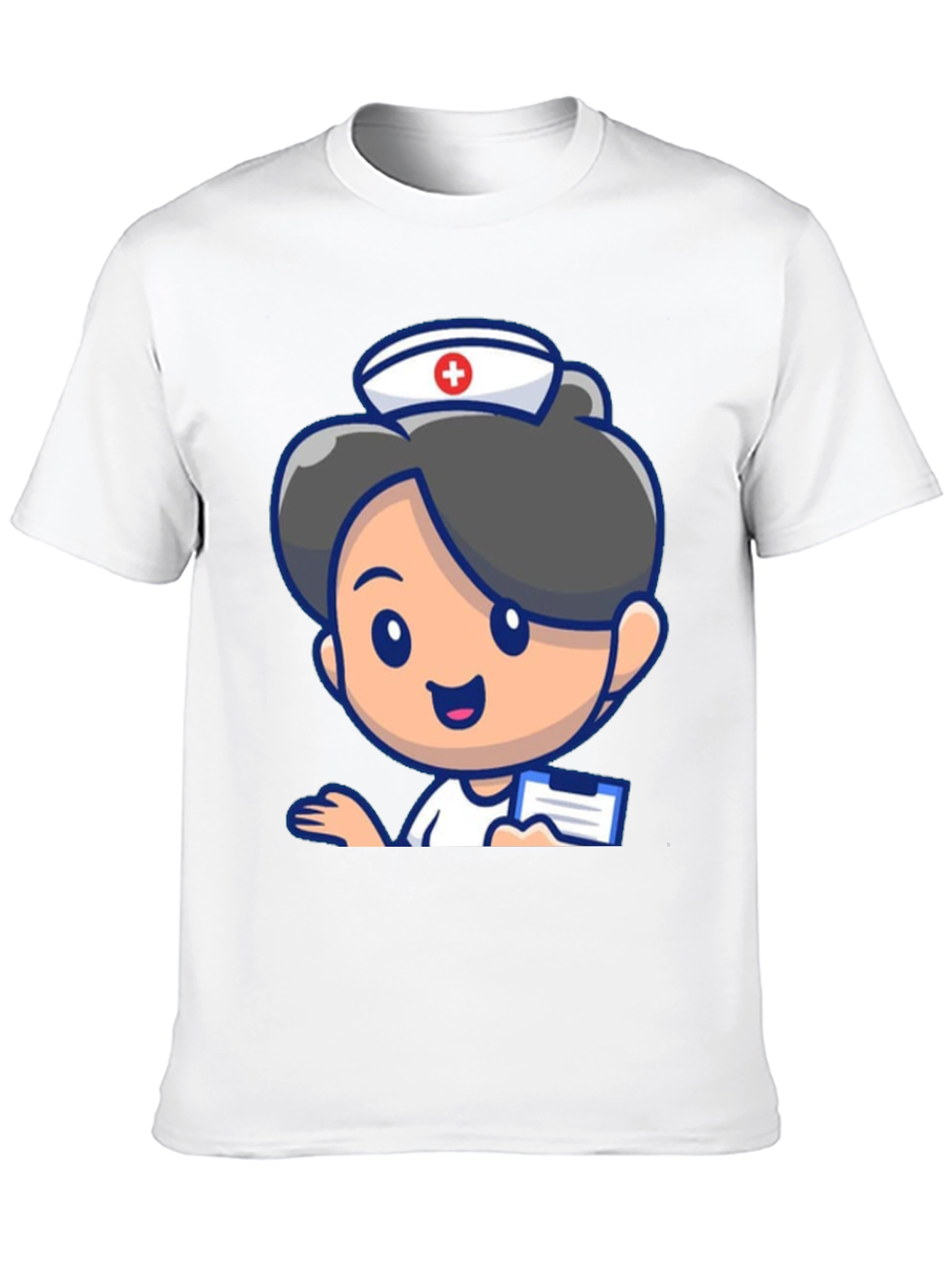 Black Cartoon Nurse Graphic Tee - Novelty Black T-Shirt view 10