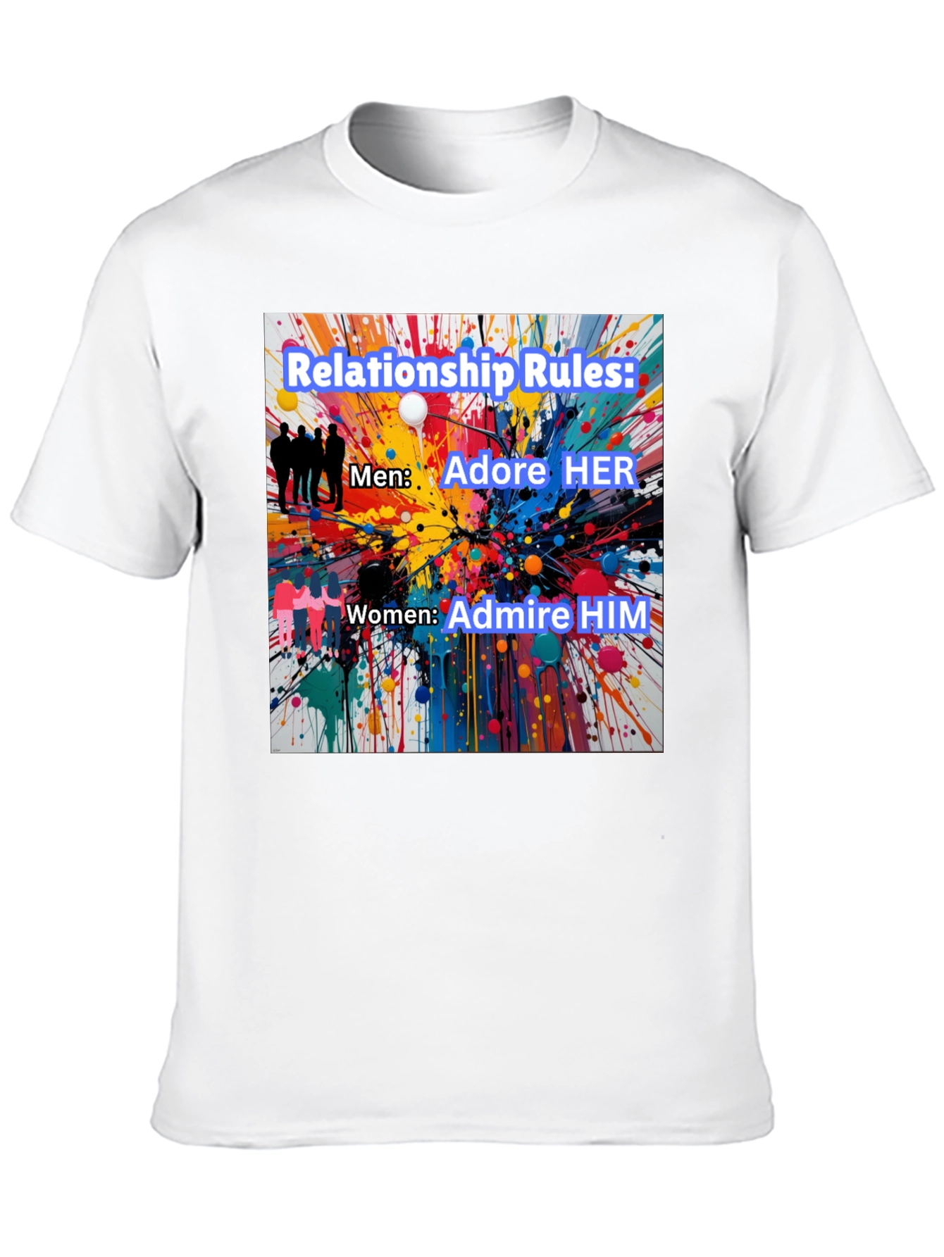Black Relationship Rules T-Shirt - Adore Her, Admire Him view 10