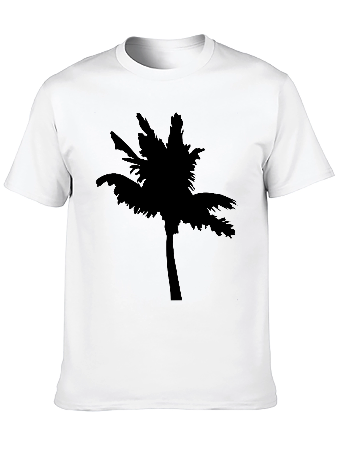 Black Men's Black Palm Tree Graphic T-Shirt view 10