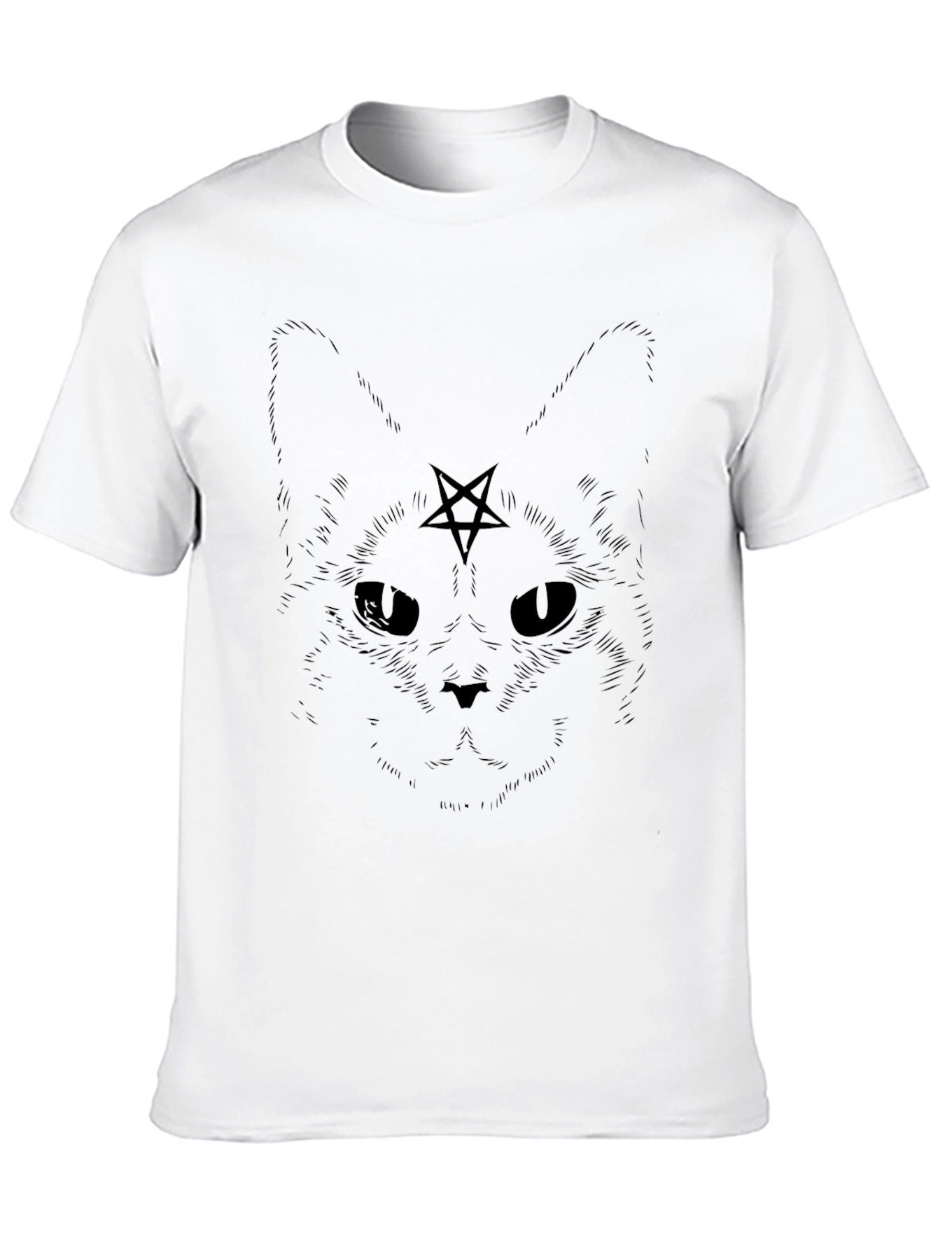 Black Occult Cat T-Shirt - Black Graphic Tee view 10