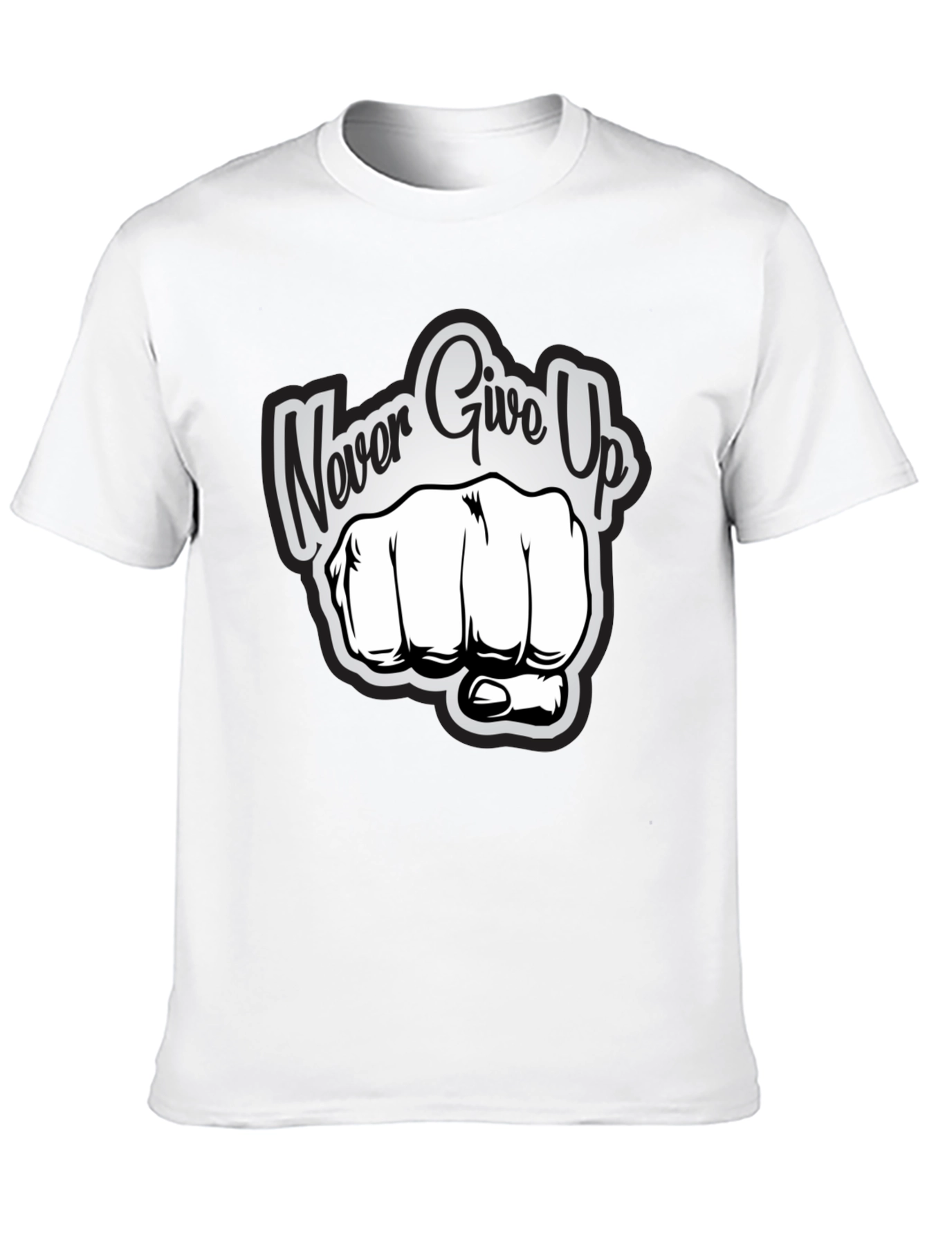 Black Never Give Up Graphic Print T-Shirt view 10