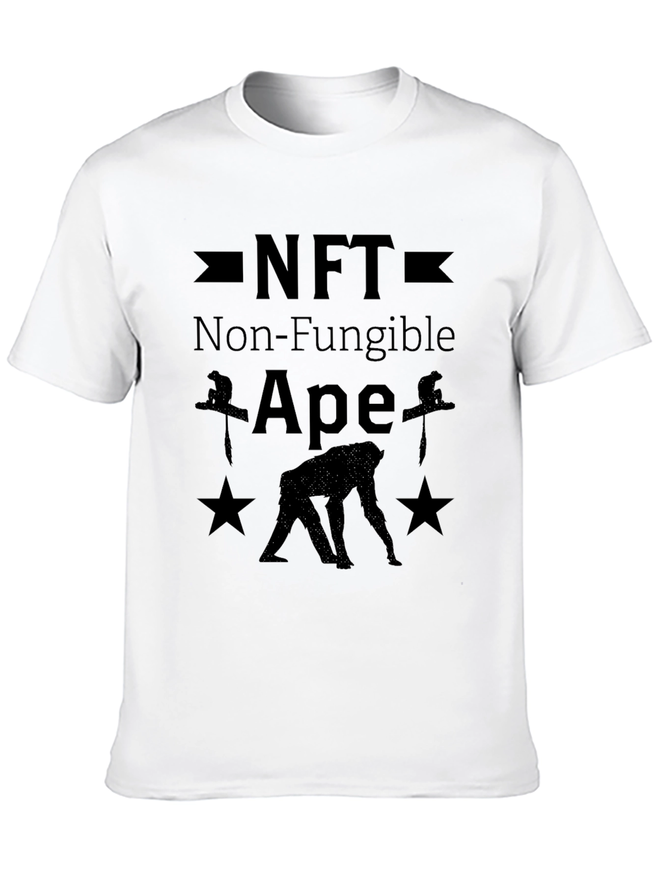 Black NFT Non-Fungible Ape Men's Black Graphic T-Shirt view 10