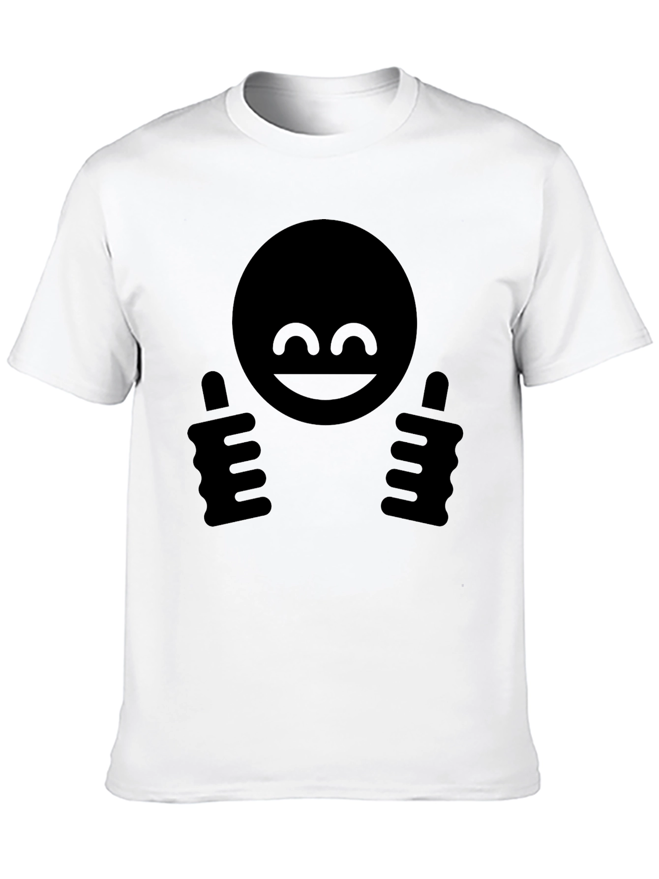 Black Thumbs Up Smiley Face Graphic T-Shirt view 10