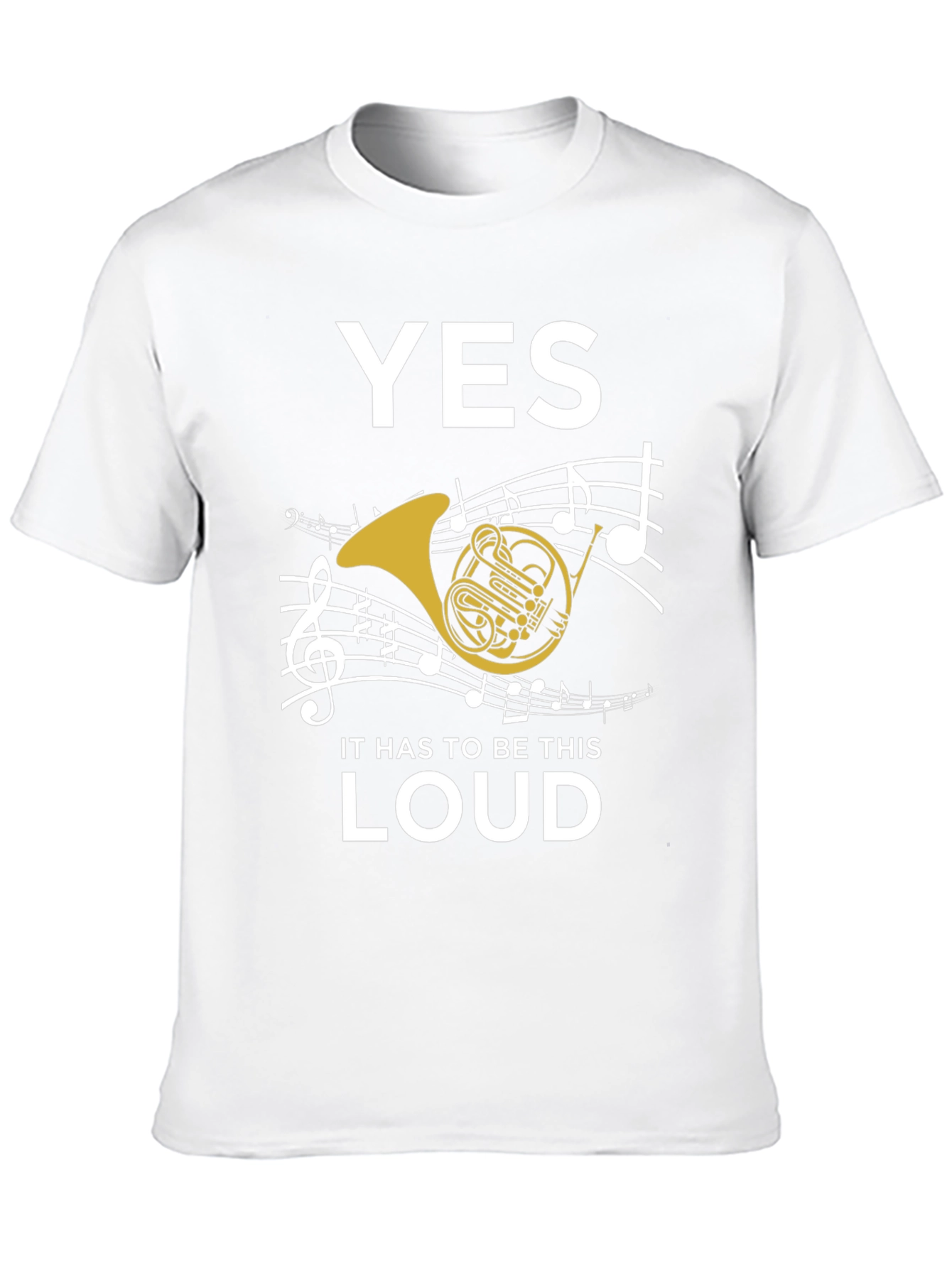 Black Funny French Horn Music T-Shirt view 10